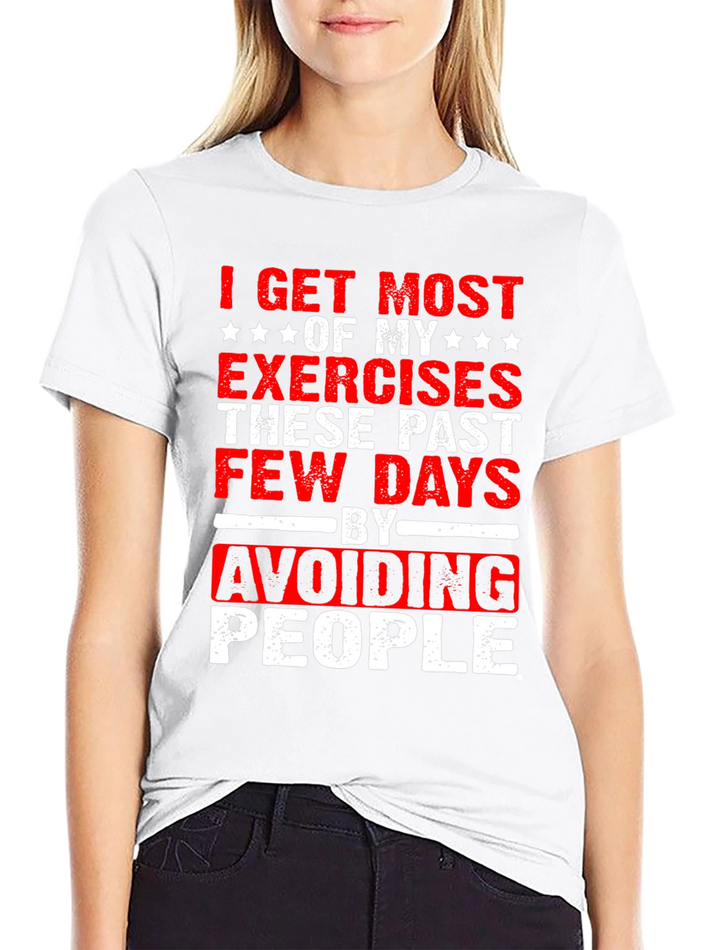 Funny Exercise Avoid People Graphic T-Shirt