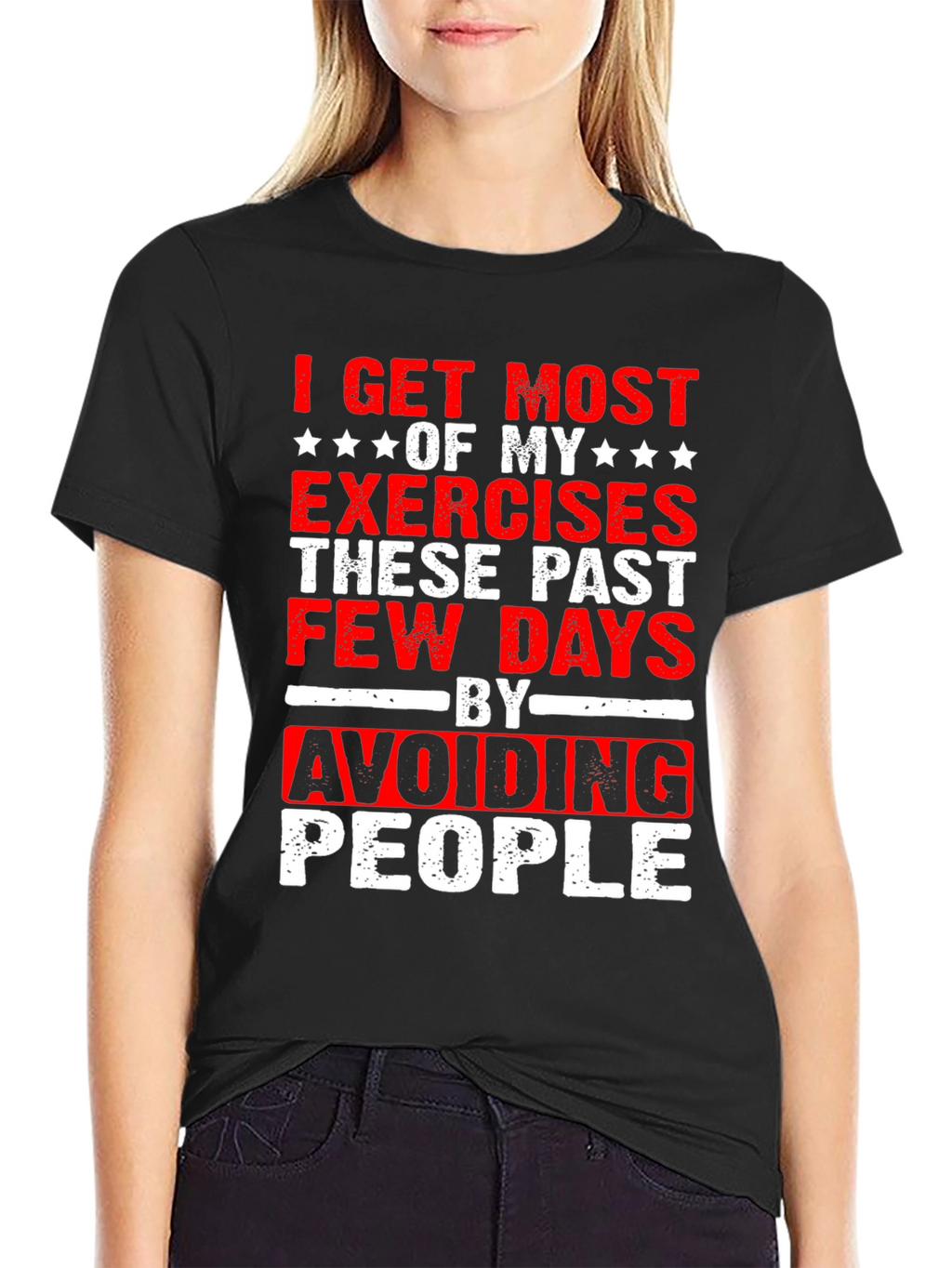 Funny Exercise Avoid People Graphic T-Shirt