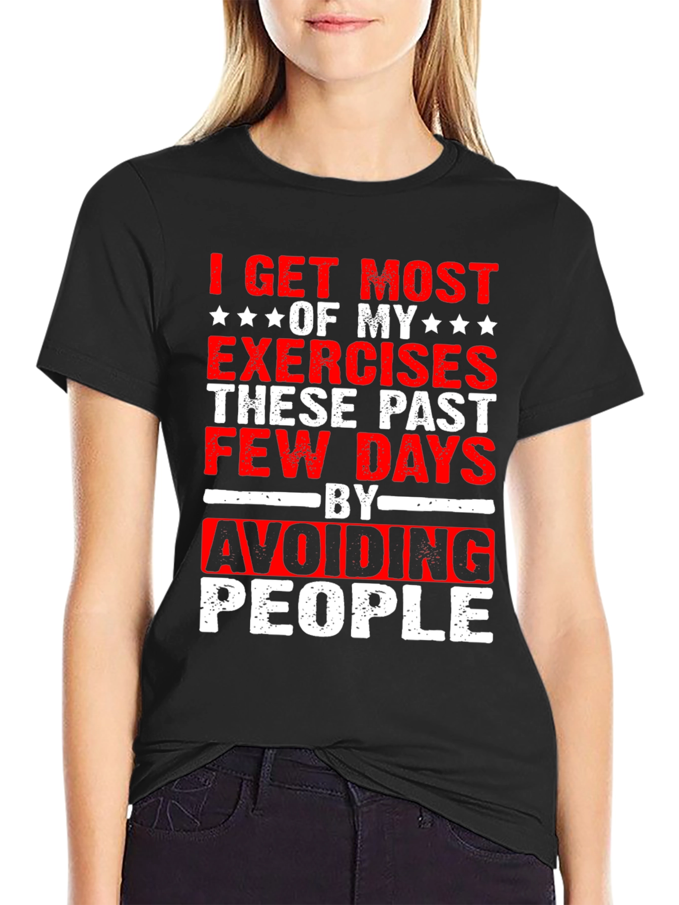 Funny Exercise Avoid People Graphic T-Shirt