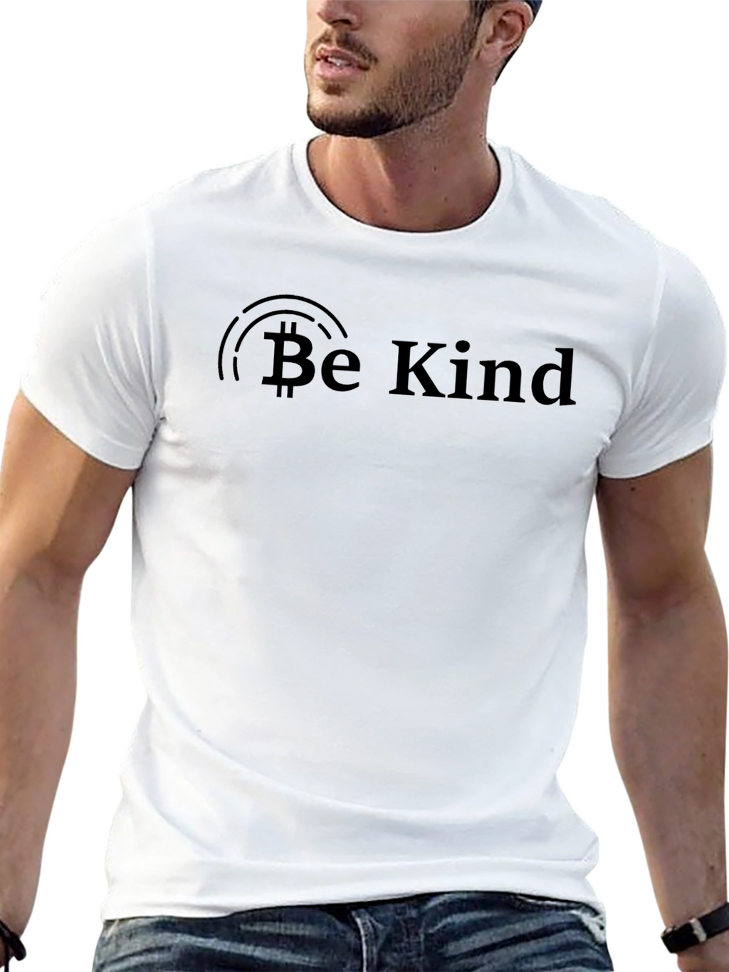 Be Kind Bitcoin Black T-Shirt - Positive Message