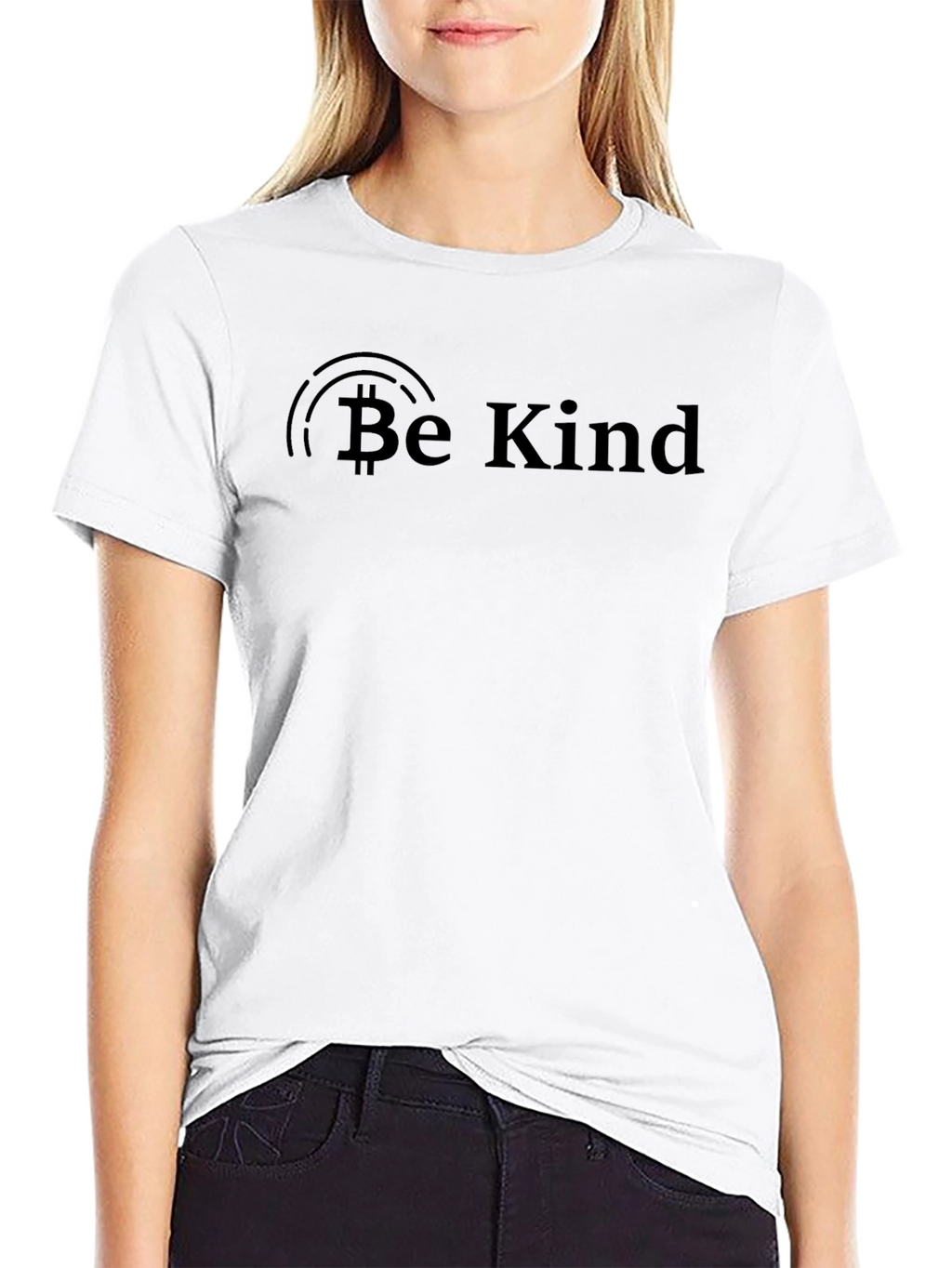 Be Kind Bitcoin Black T-Shirt - Positive Message