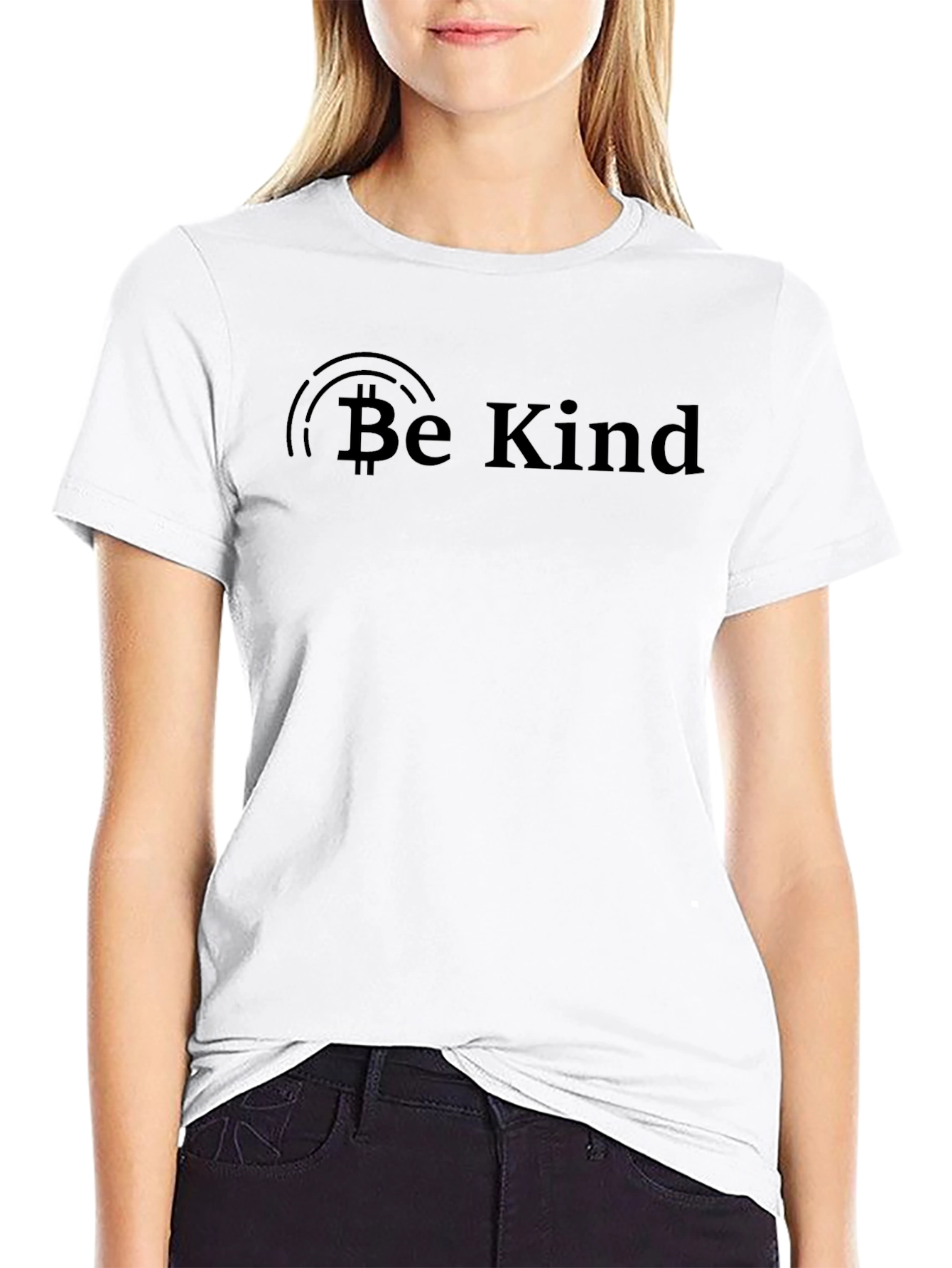 Be Kind Bitcoin Black T-Shirt - Positive Message
