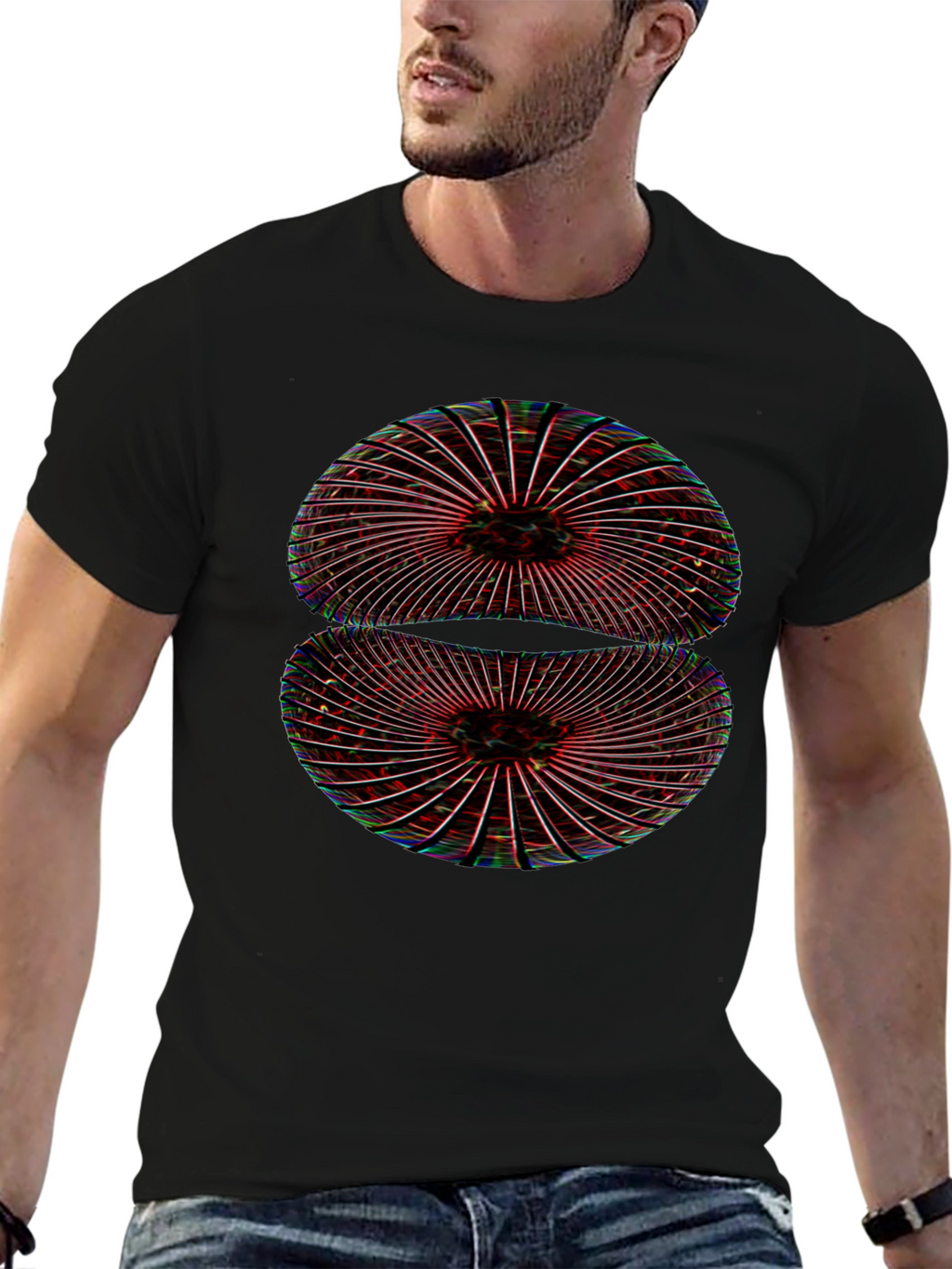 Abstract Geometric Black T-Shirt