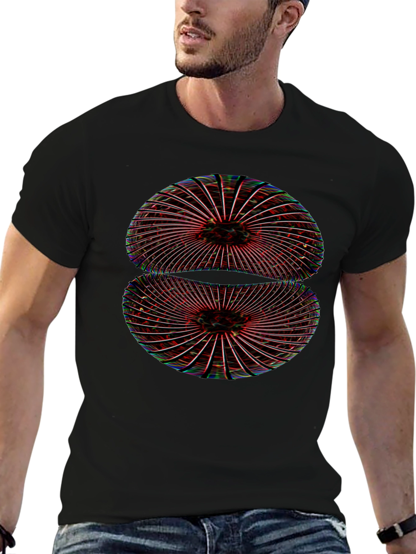 Abstract Geometric Black T-Shirt