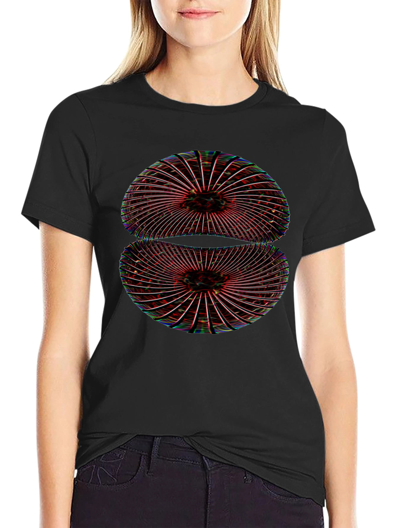 Abstract Geometric Black T-Shirt