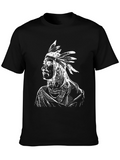 Native American Chief Graphic T-Shirt - Black