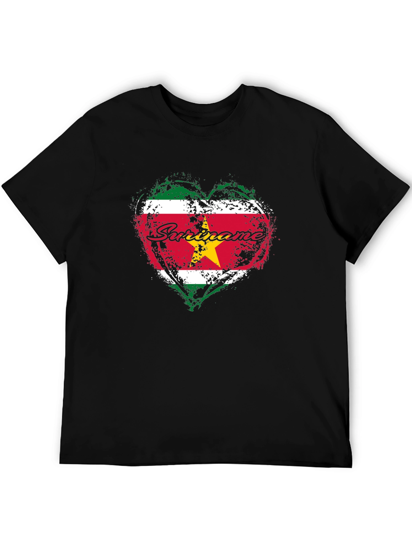 Suriname Flag Heart T-Shirt - National Pride Tee