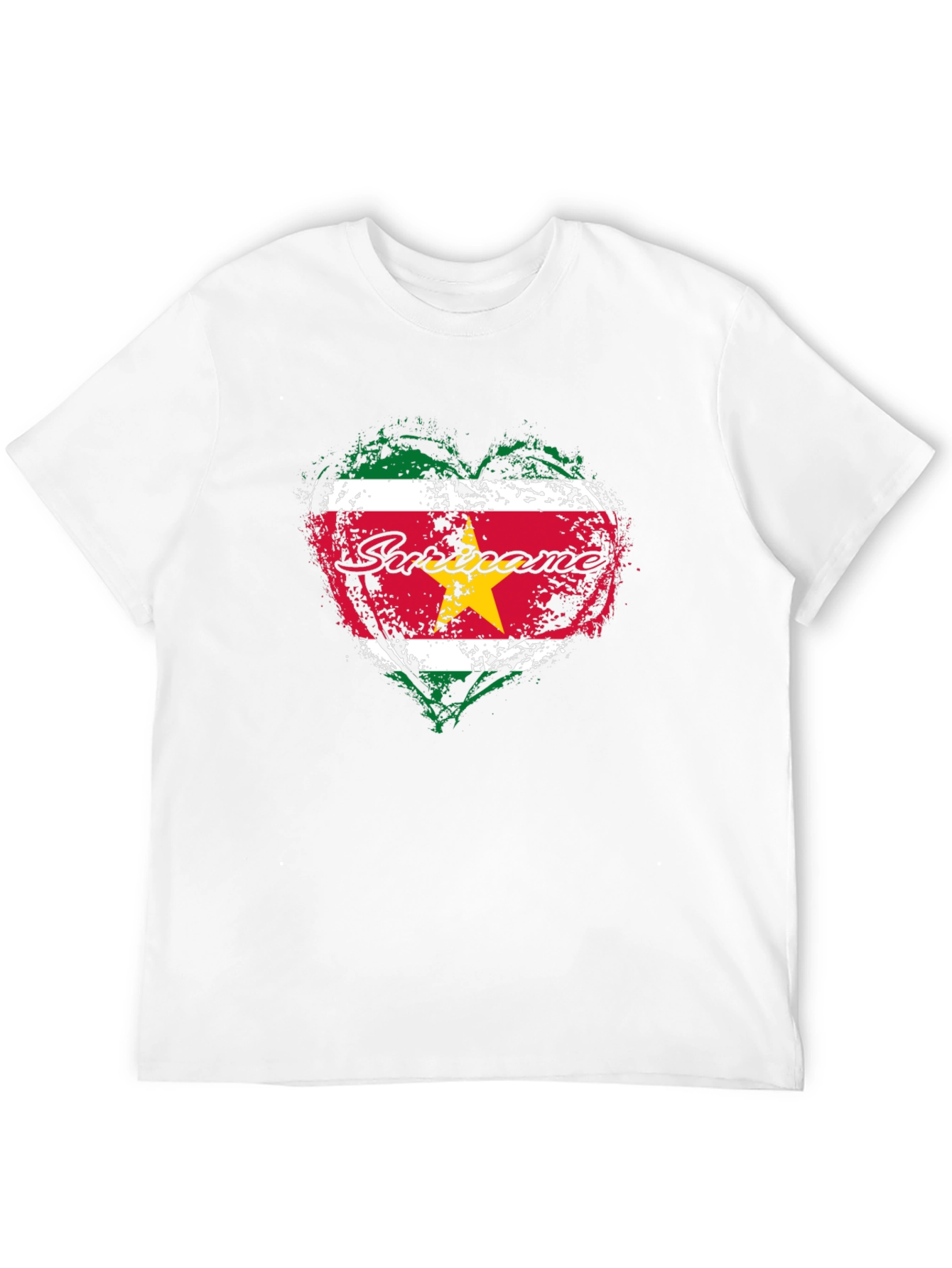 Suriname Flag Heart T-Shirt - National Pride Tee
