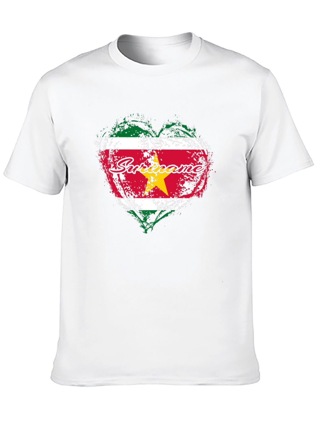 Suriname Flag Heart T-Shirt - National Pride Tee