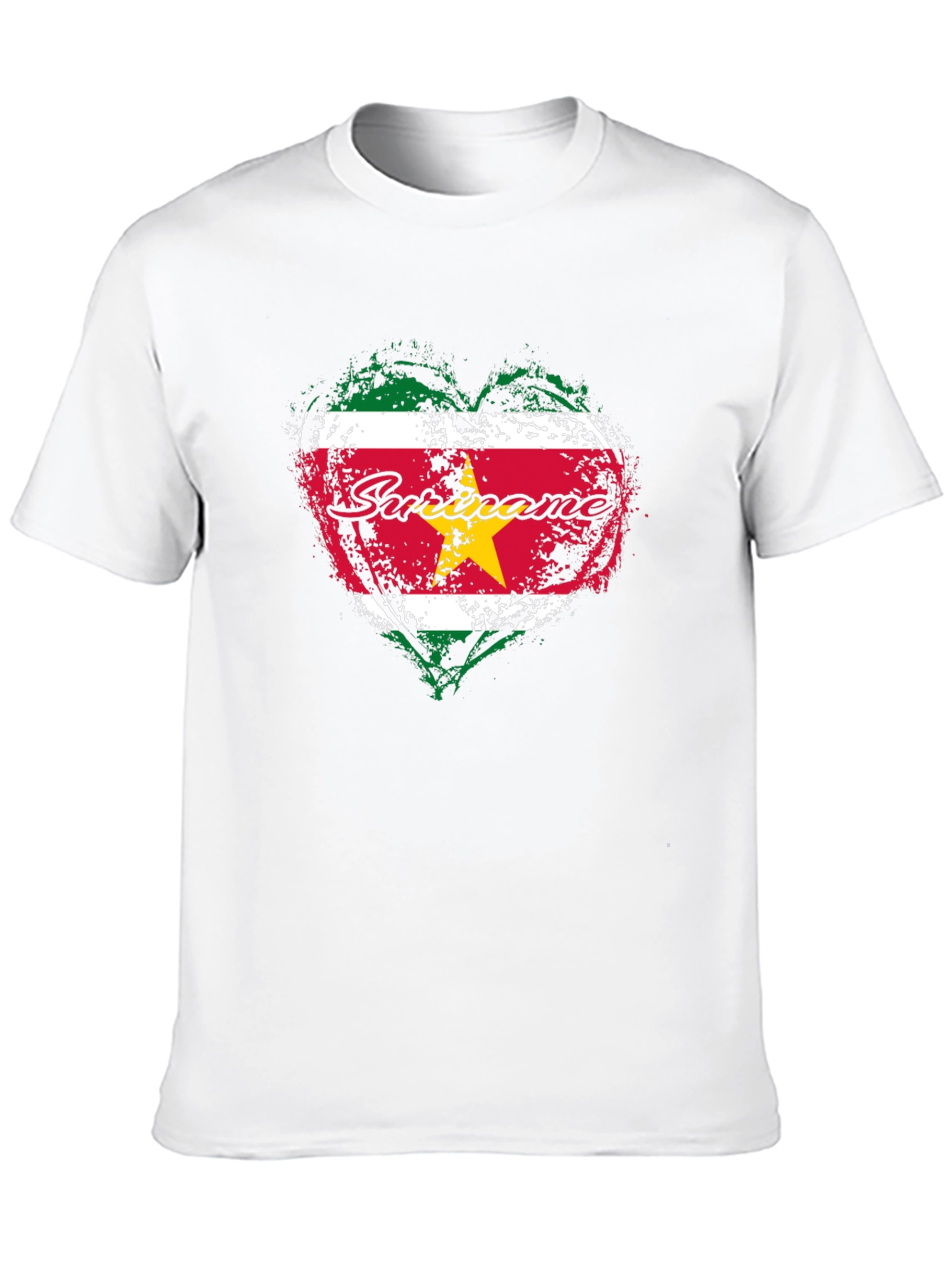 Suriname Flag Heart T-Shirt - National Pride Tee