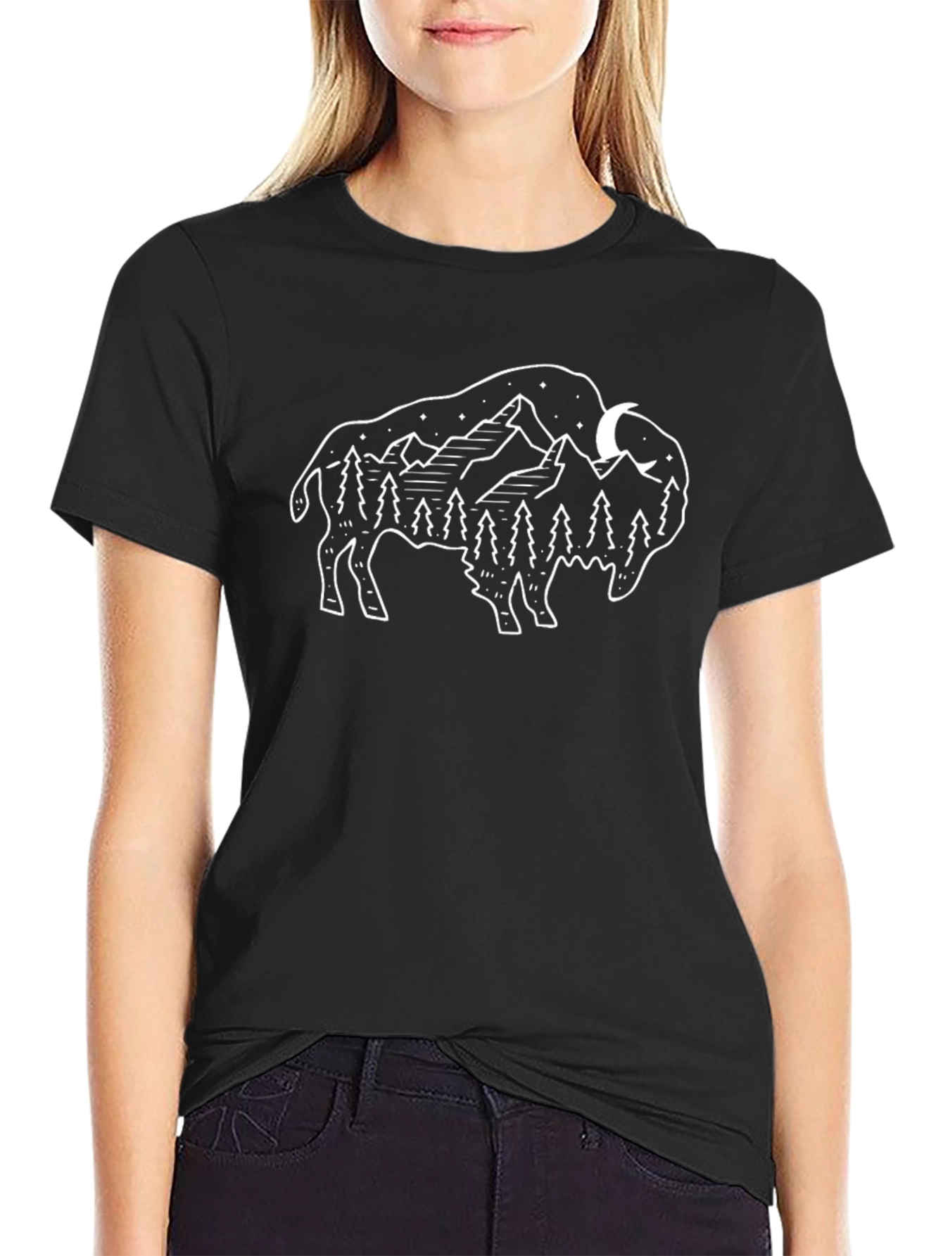 Buffalo Landscape Graphic Tee - Black