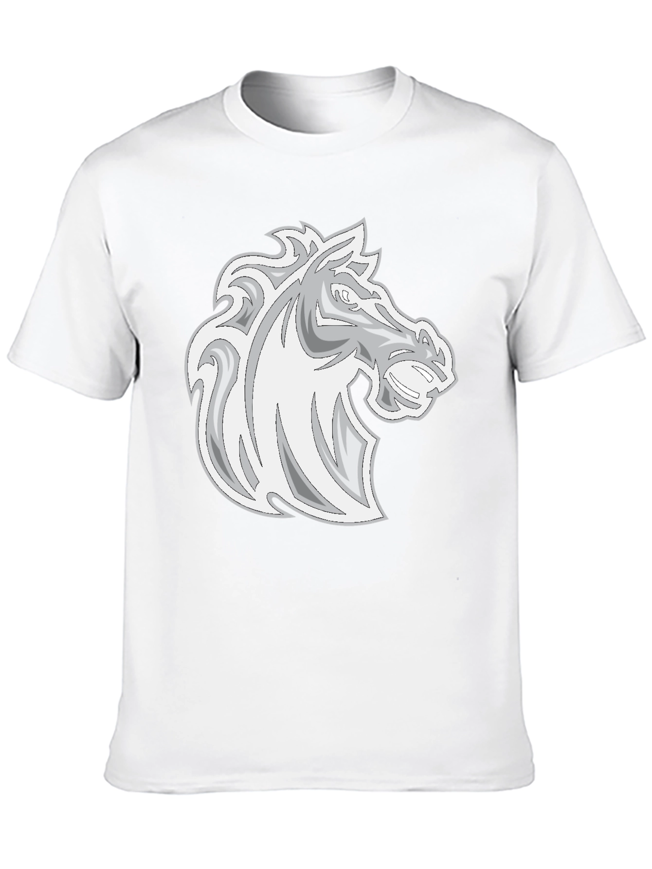 Black Tee with Horse Head Graphic