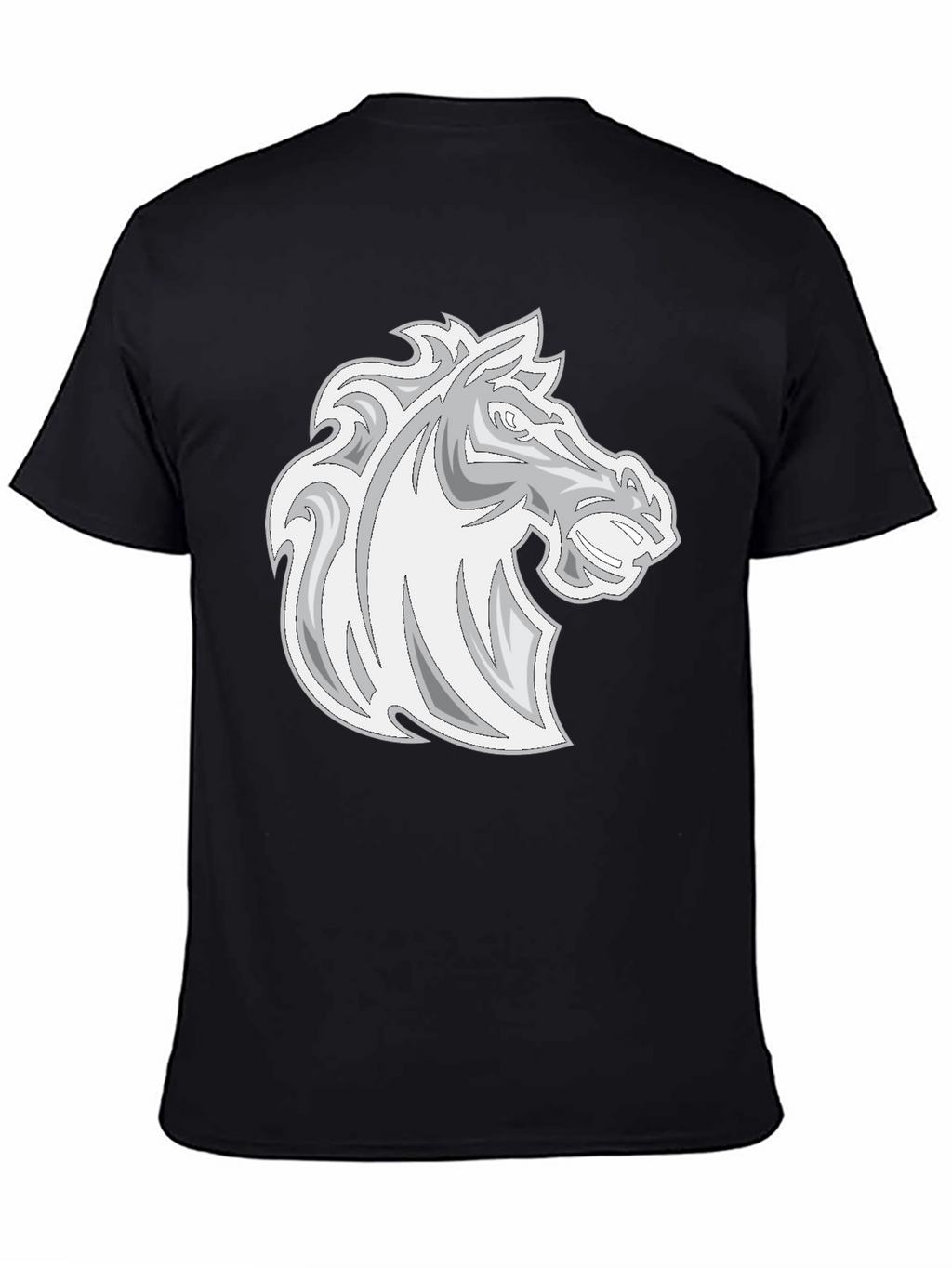 Black Tee with Horse Head Graphic
