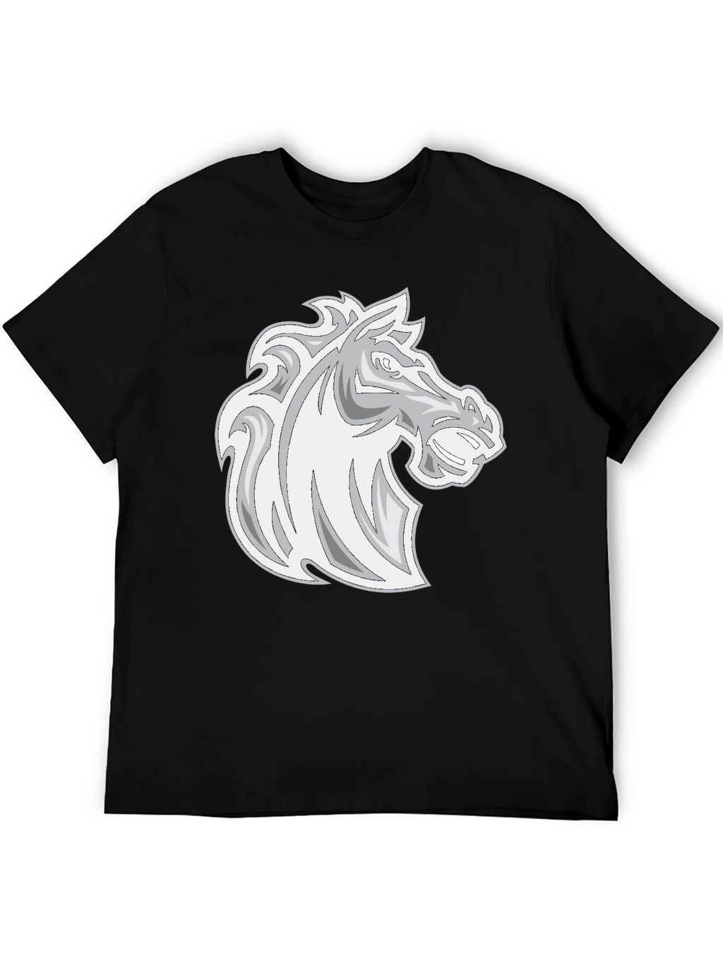 Black Tee with Horse Head Graphic