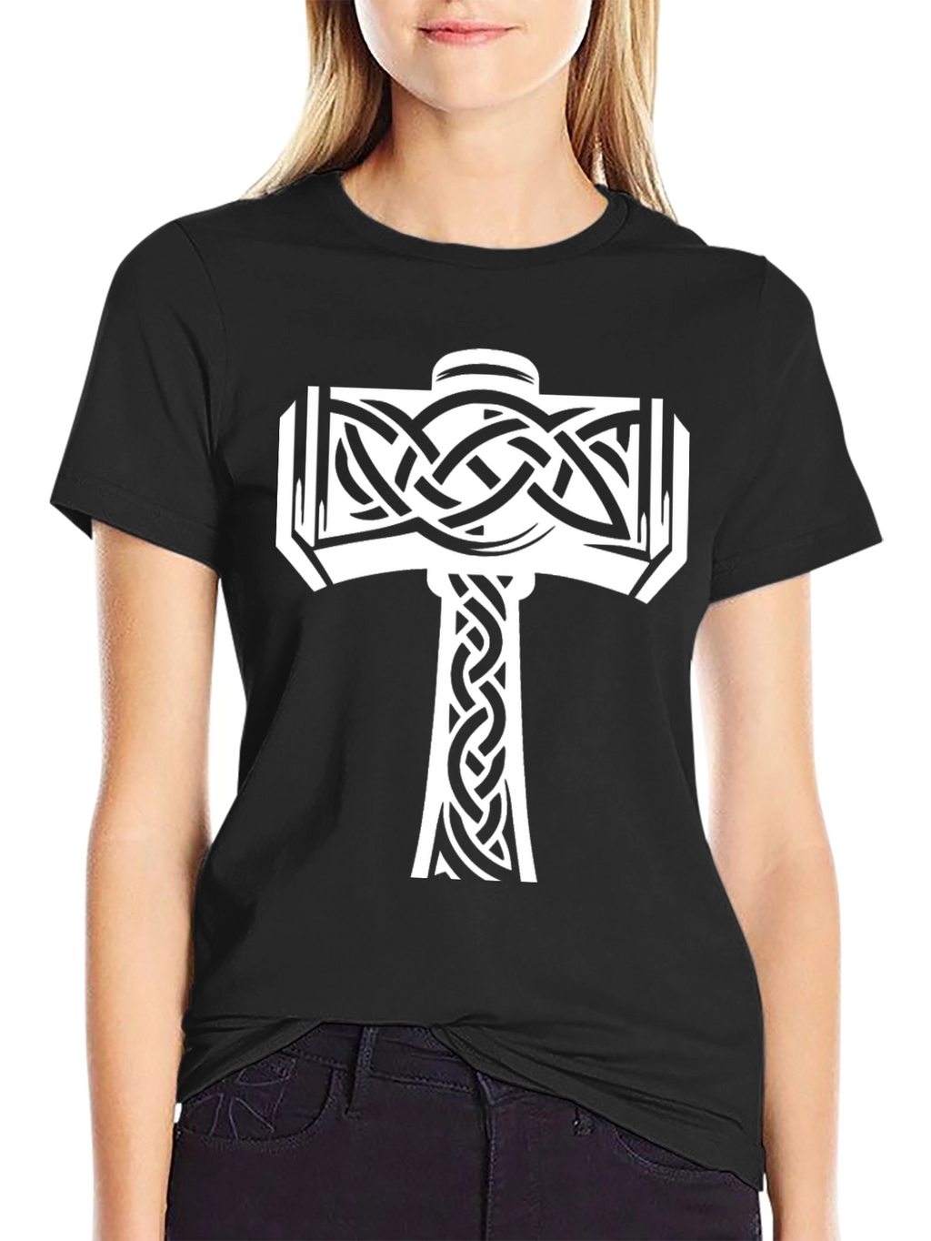 Norse Mjolnir Graphic Tee - Black
