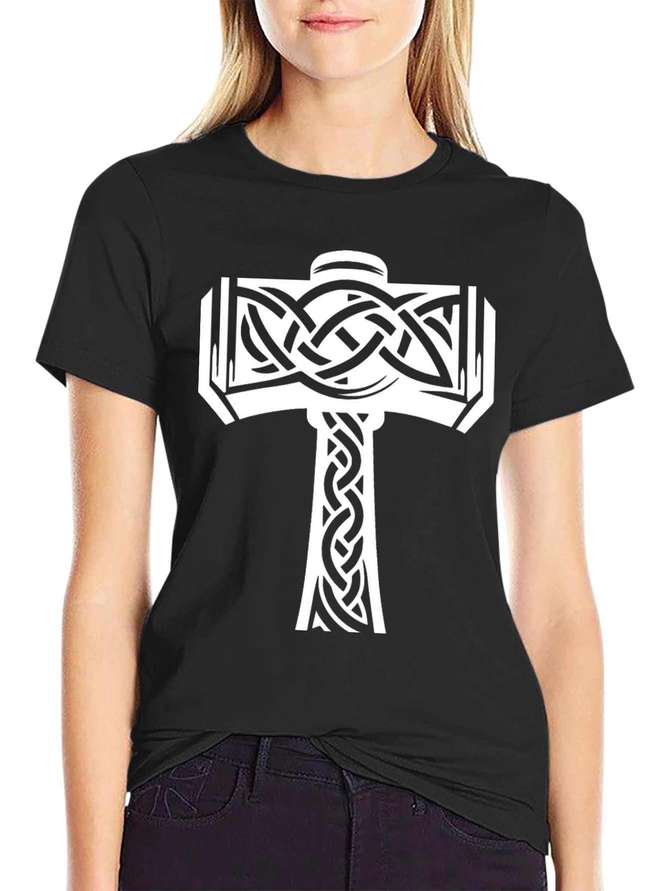 Norse Mjolnir Graphic Tee - Black