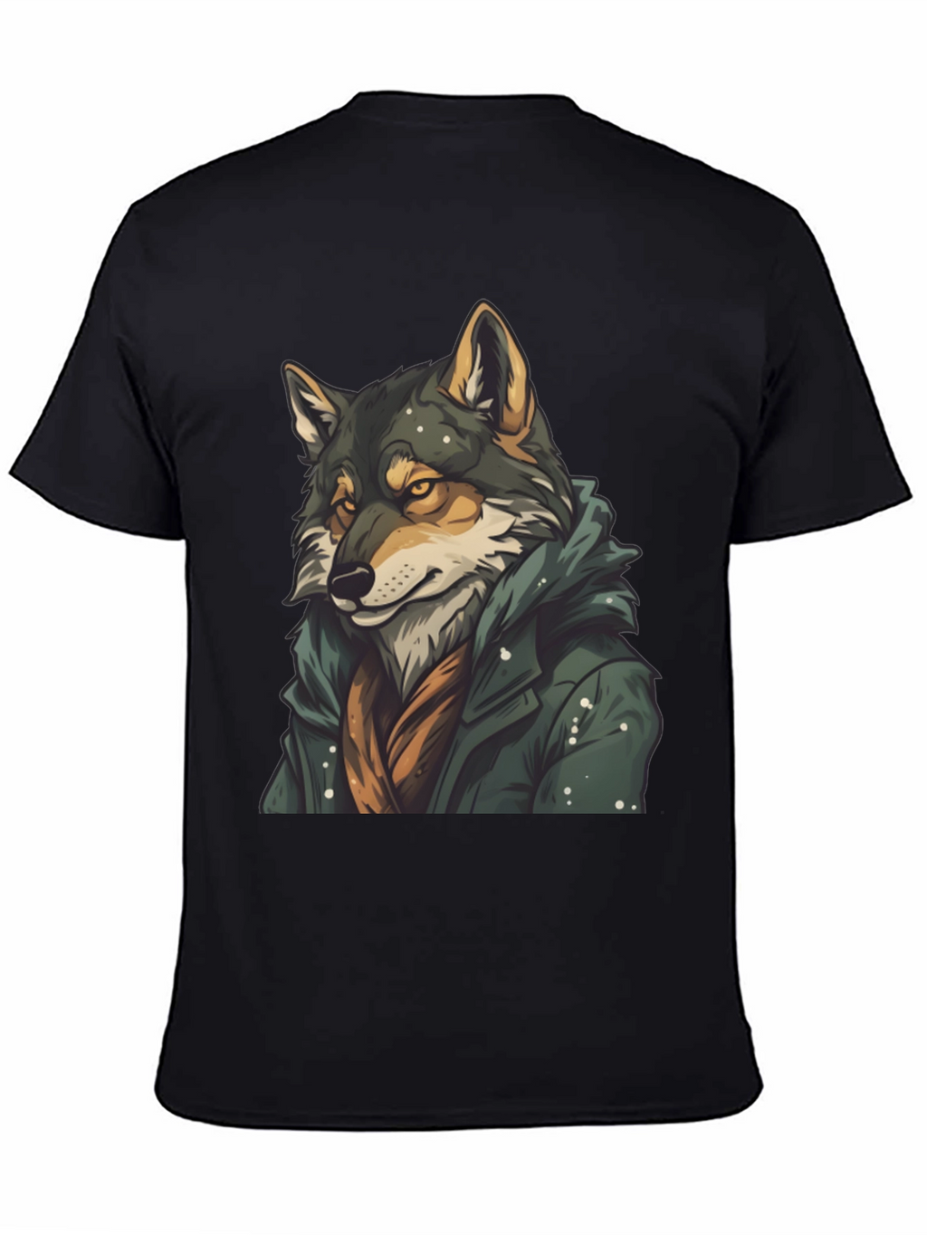 Wolf in Coat Graphic T-Shirt - Stylish Animal Tee