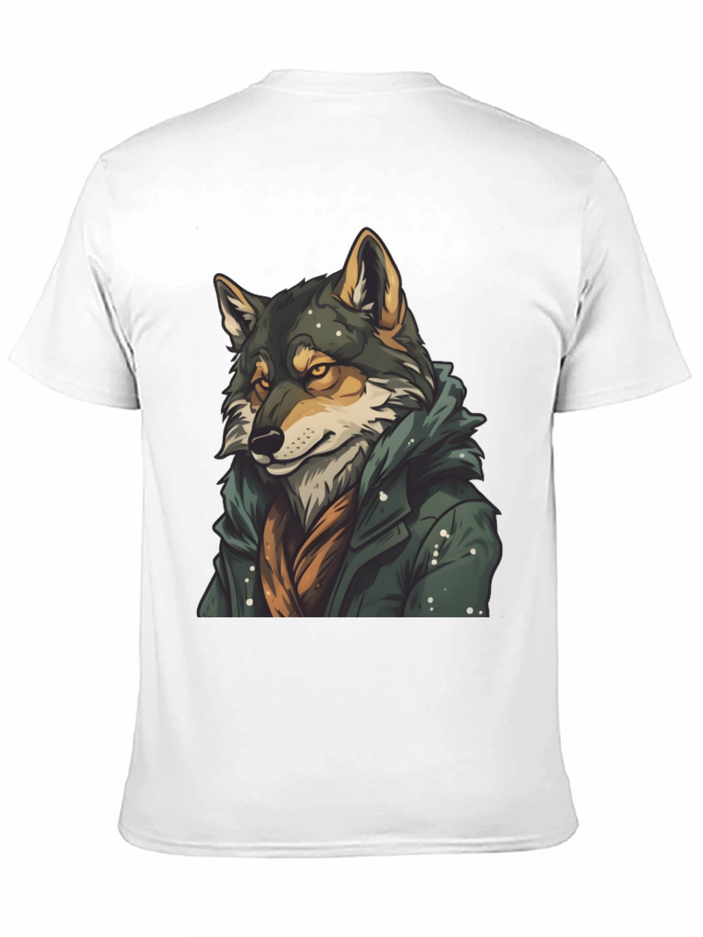 Wolf in Coat Graphic T-Shirt - Stylish Animal Tee