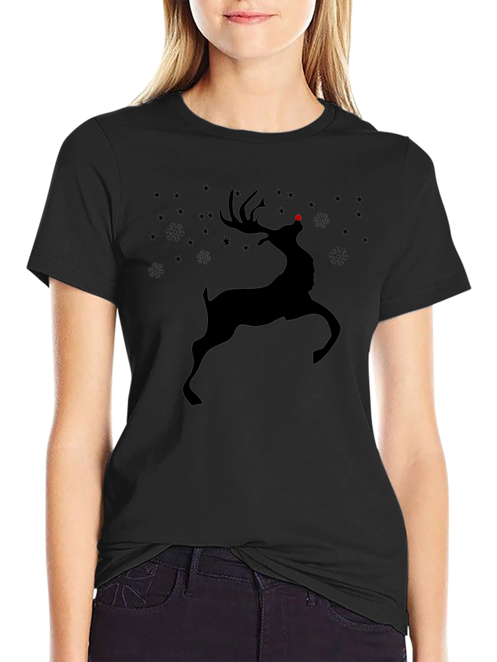Reindeer Graphic Tee - Holiday Christmas Shirt