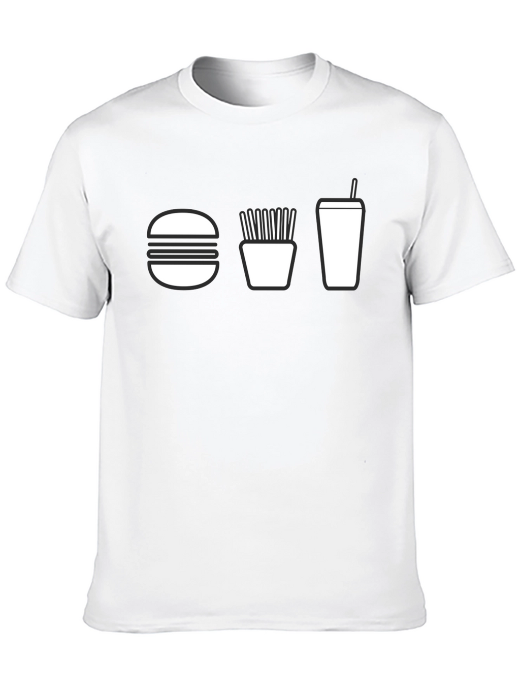 Burger Fries and Drink T-Shirt - Black