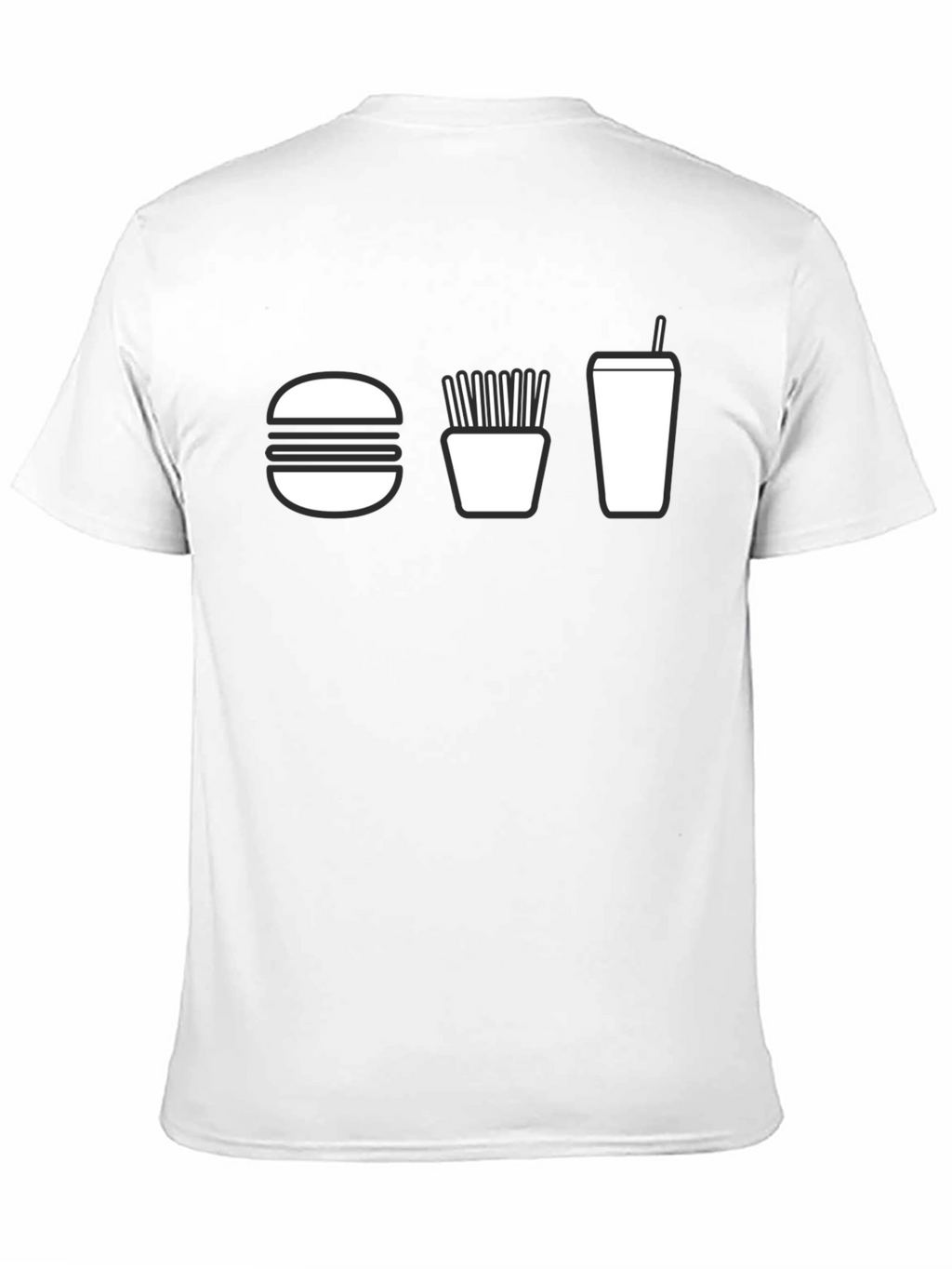 Burger Fries and Drink T-Shirt - Black
