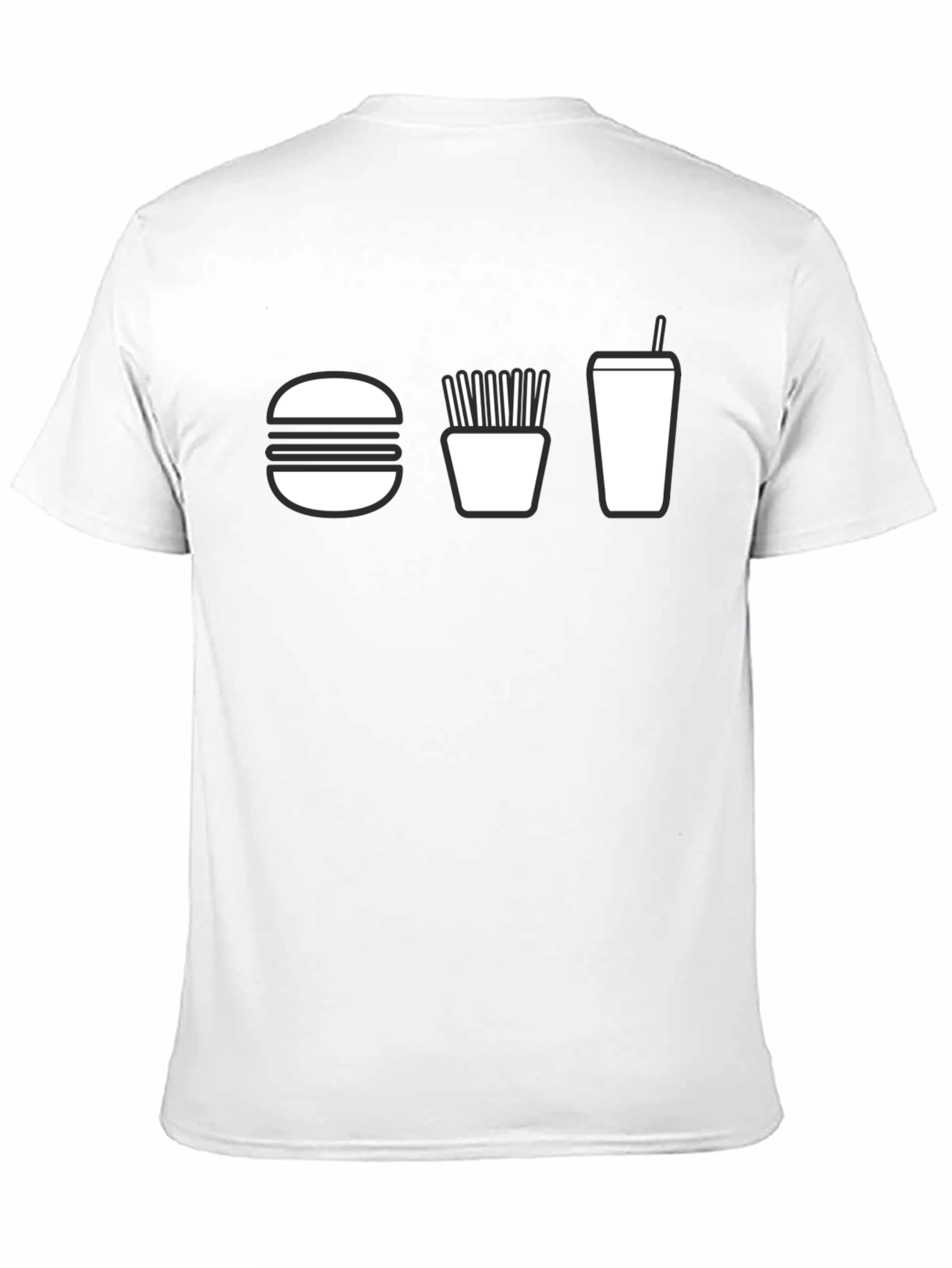 Burger Fries and Drink T-Shirt - Black