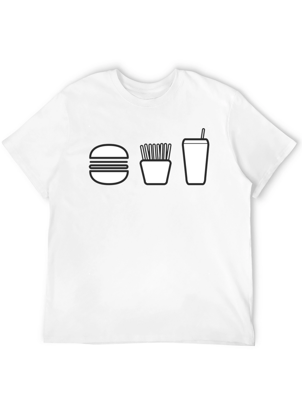 Burger Fries and Drink T-Shirt - Black