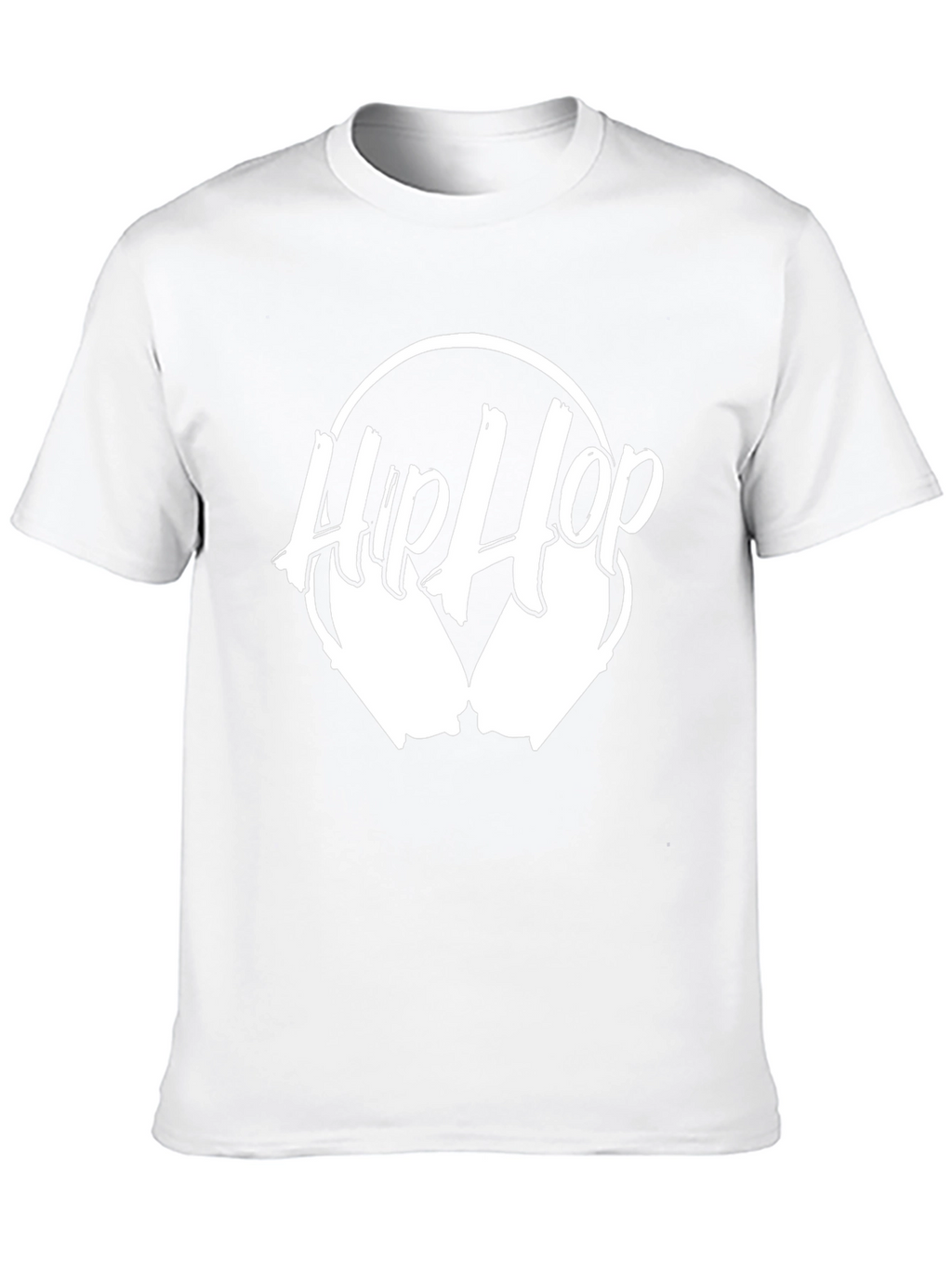 Hip Hop Headphones Graphic Tee - Black Cotton Blend
