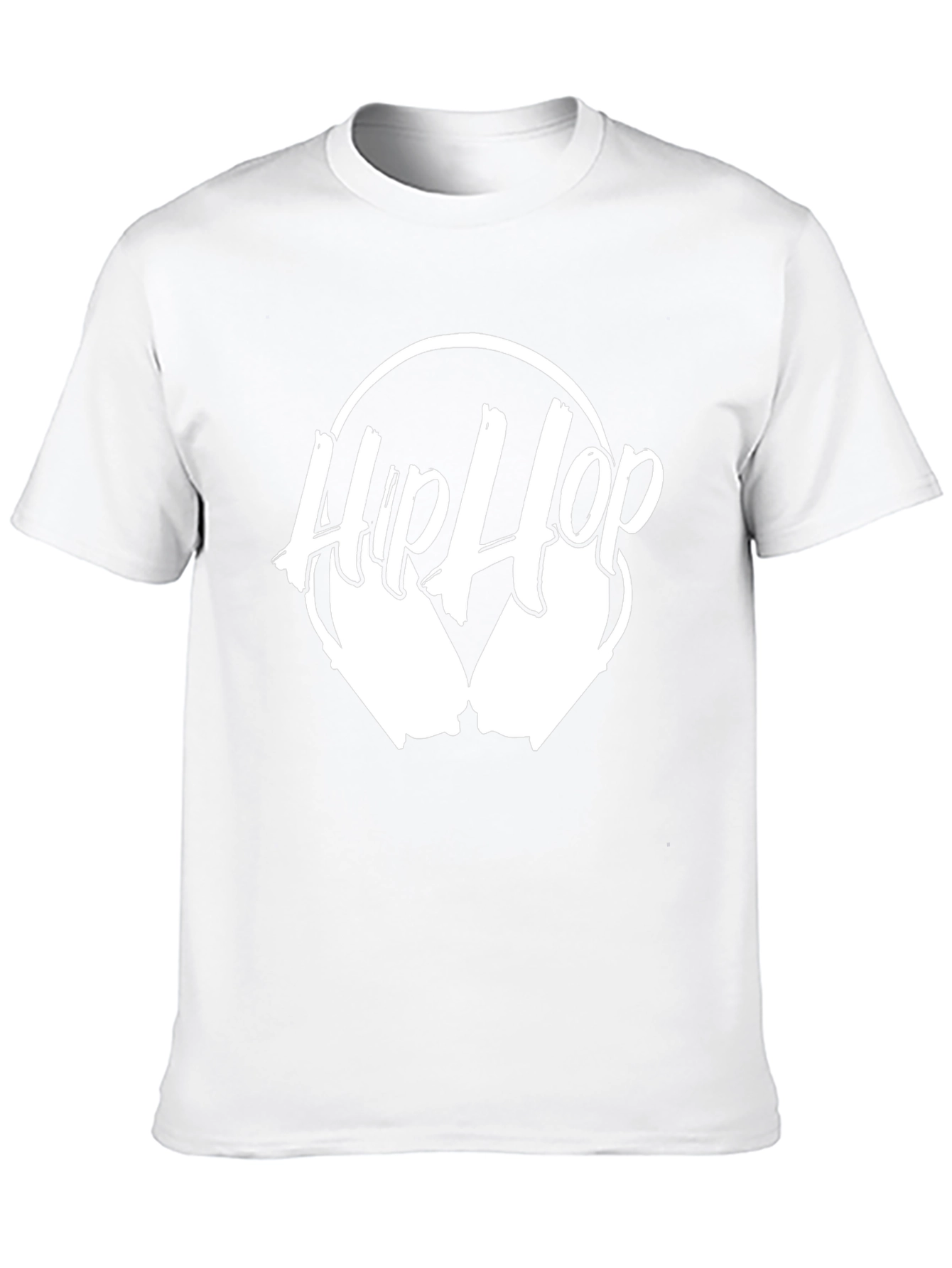 Hip Hop Headphones Graphic Tee - Black Cotton Blend