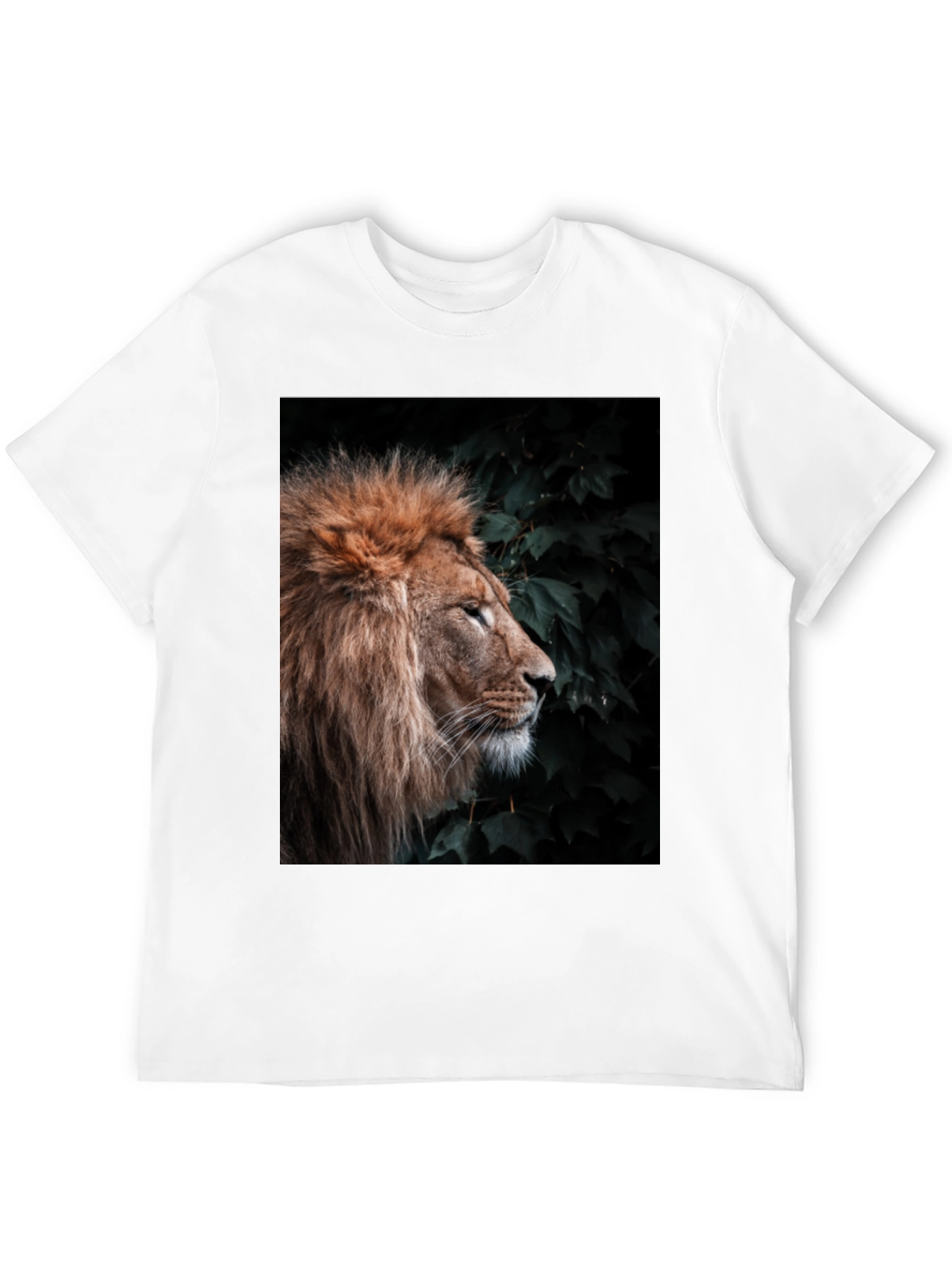 Lion Portrait T-Shirt - Black Cotton Tee