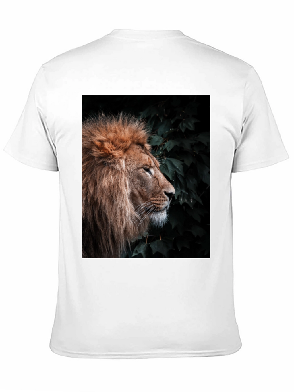 Lion Portrait T-Shirt - Black Cotton Tee
