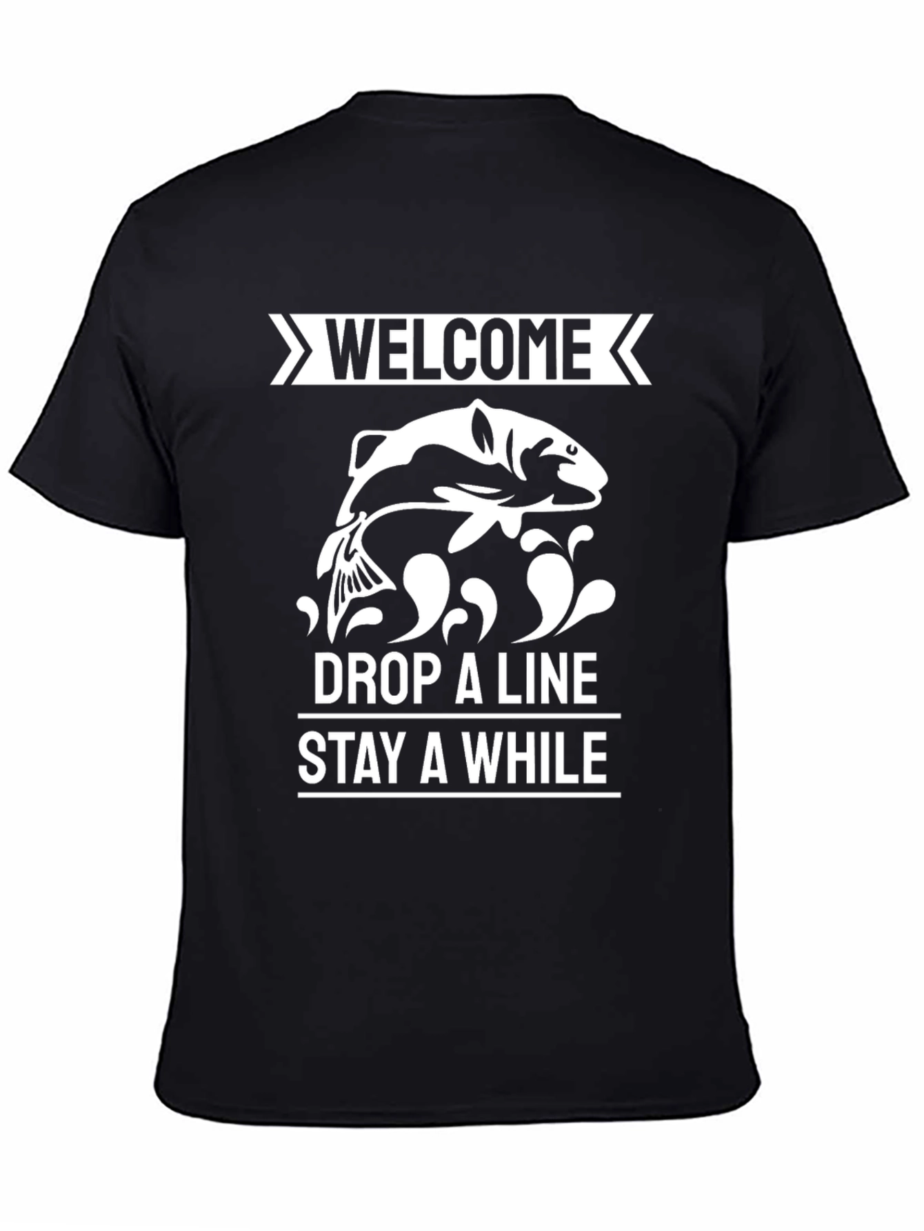 Welcome Fish Graphic Tee: Drop A Line Stay A While
