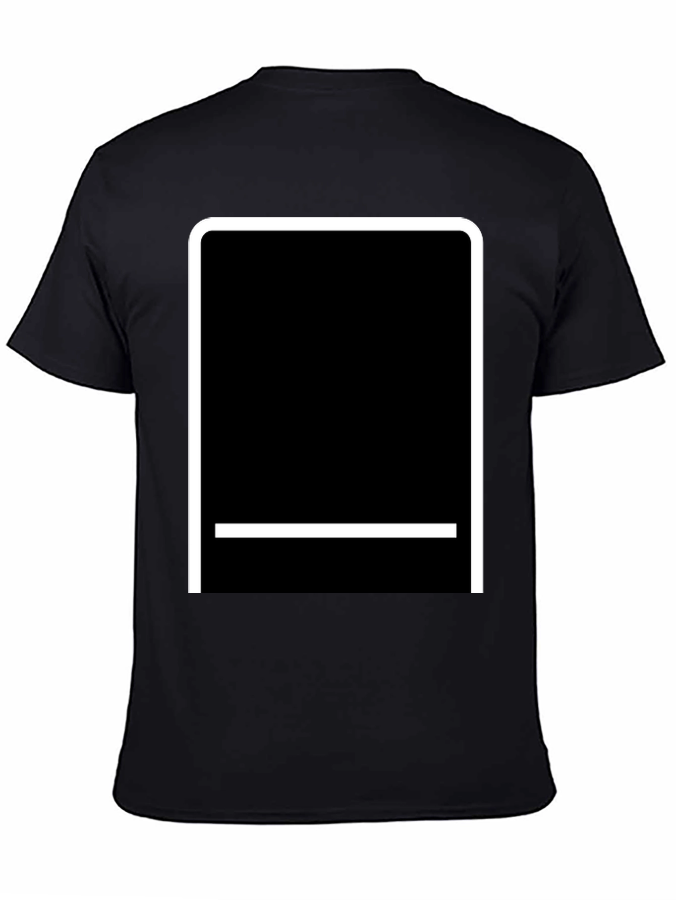 Modern Black T-Shirt with White Graphic Design