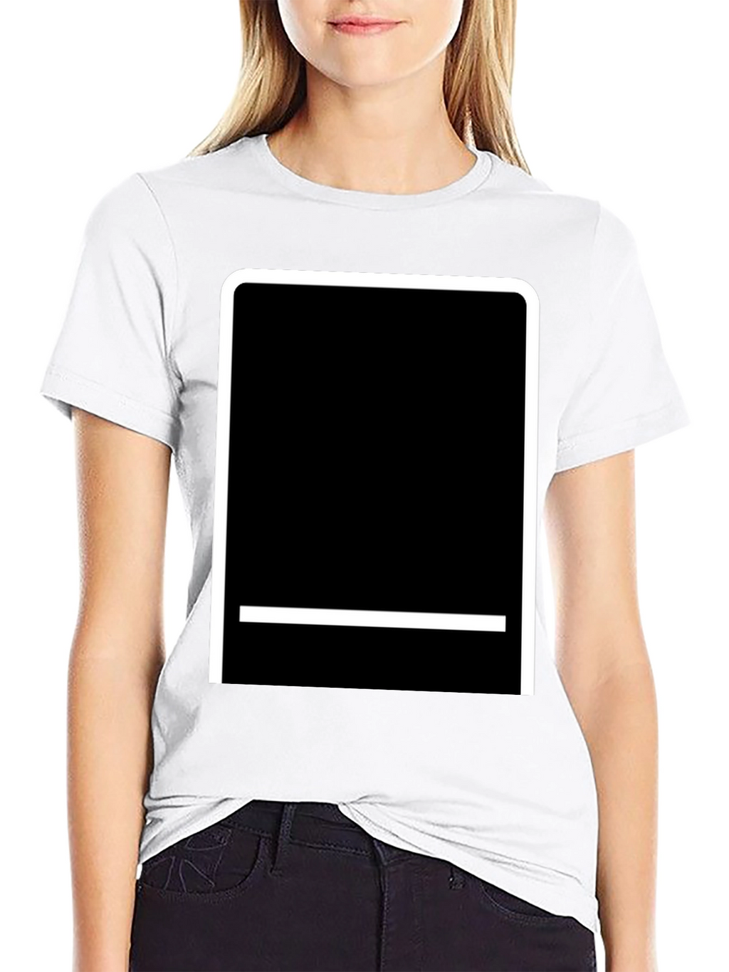 Modern Black T-Shirt with White Graphic Design