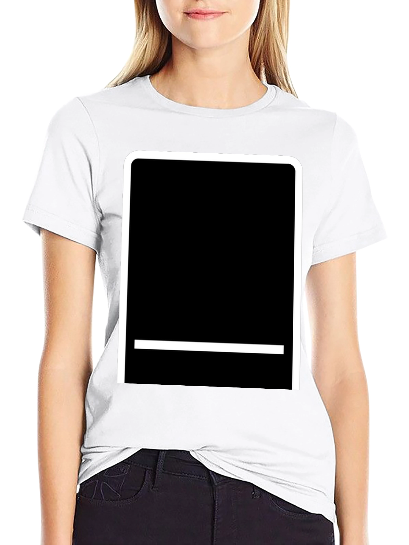 Modern Black T-Shirt with White Graphic Design