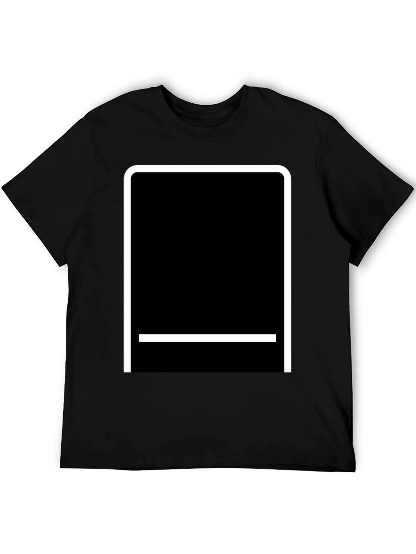 Modern Black T-Shirt with White Graphic Design