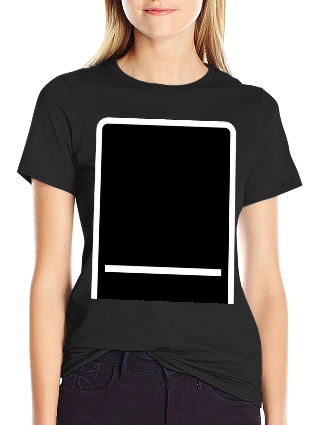 Modern Black T-Shirt with White Graphic Design