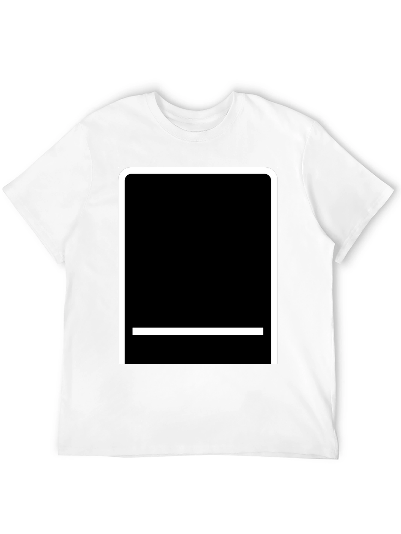 Modern Black T-Shirt with White Graphic Design