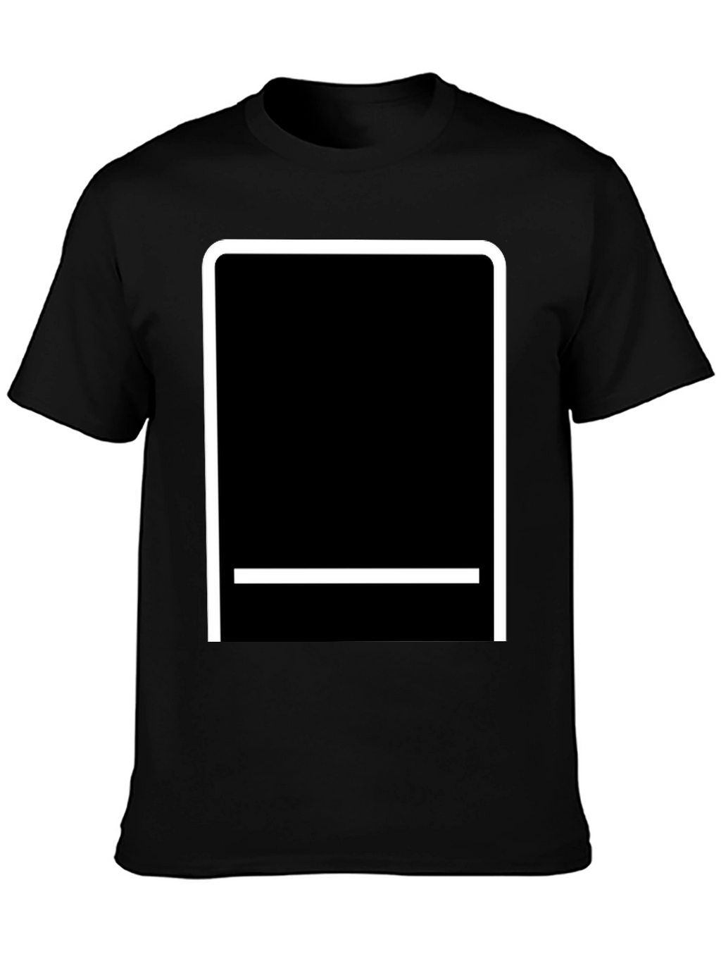 Modern Black T-Shirt with White Graphic Design
