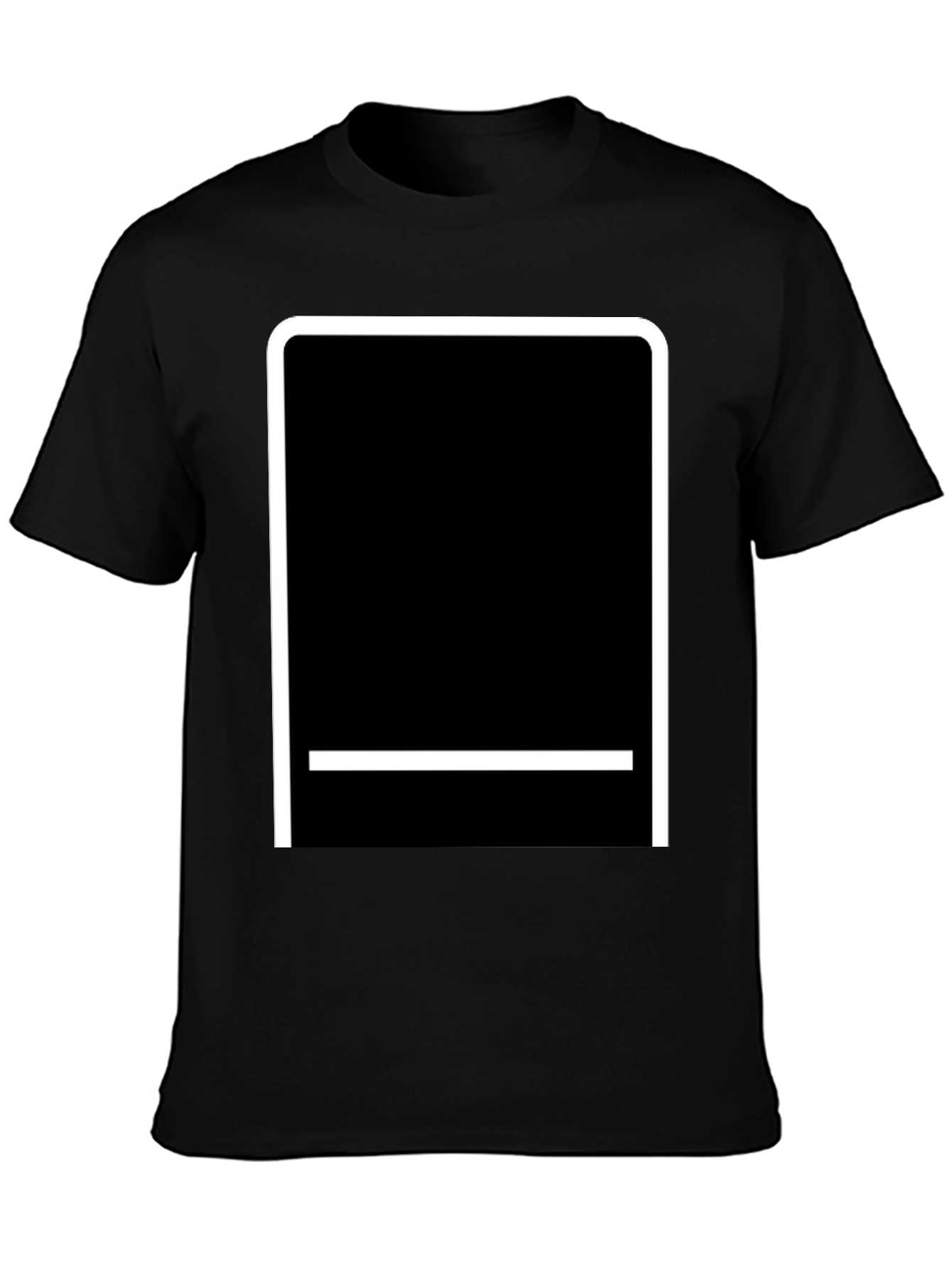 Modern Black T-Shirt with White Graphic Design