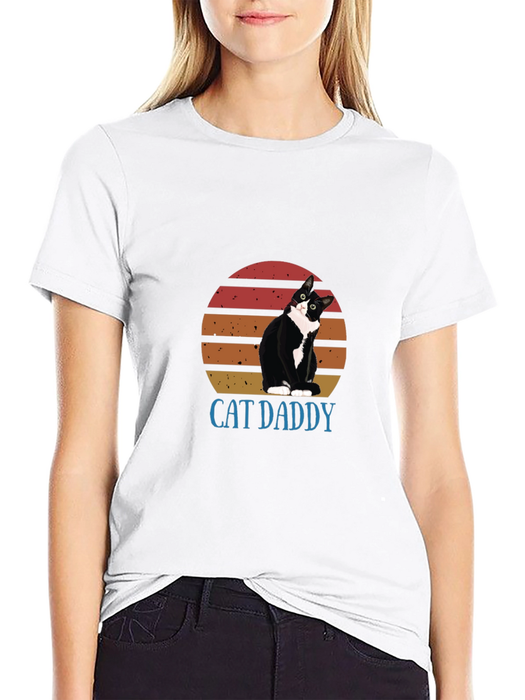 Cat Daddy Graphic Tee - Black Cotton T-Shirt
