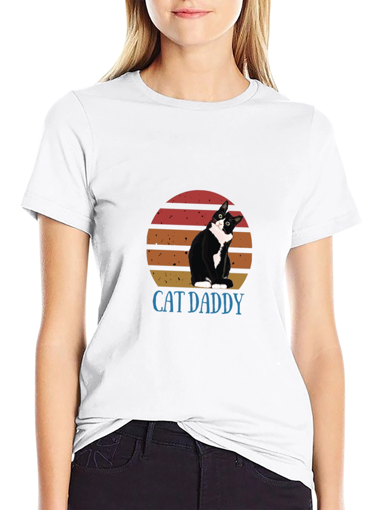 Cat Daddy Graphic Tee - Black Cotton T-Shirt