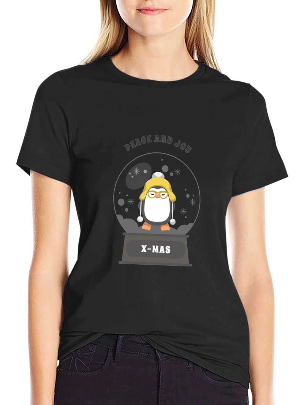 Penguin Christmas Snow Globe T-Shirt