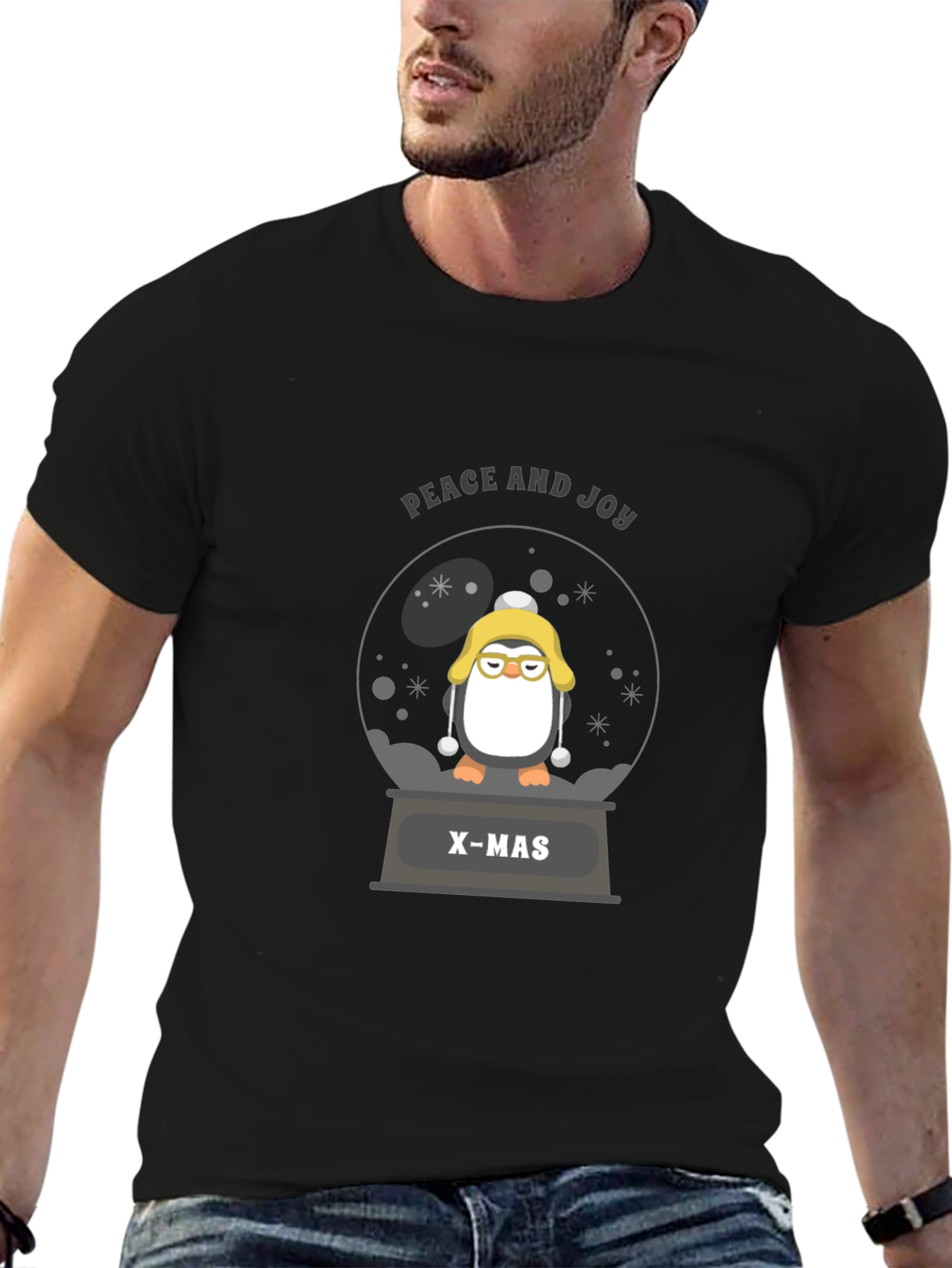 Penguin Christmas Snow Globe T-Shirt