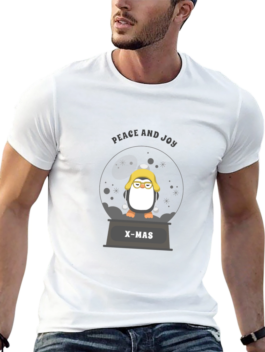 Penguin Christmas Snow Globe T-Shirt