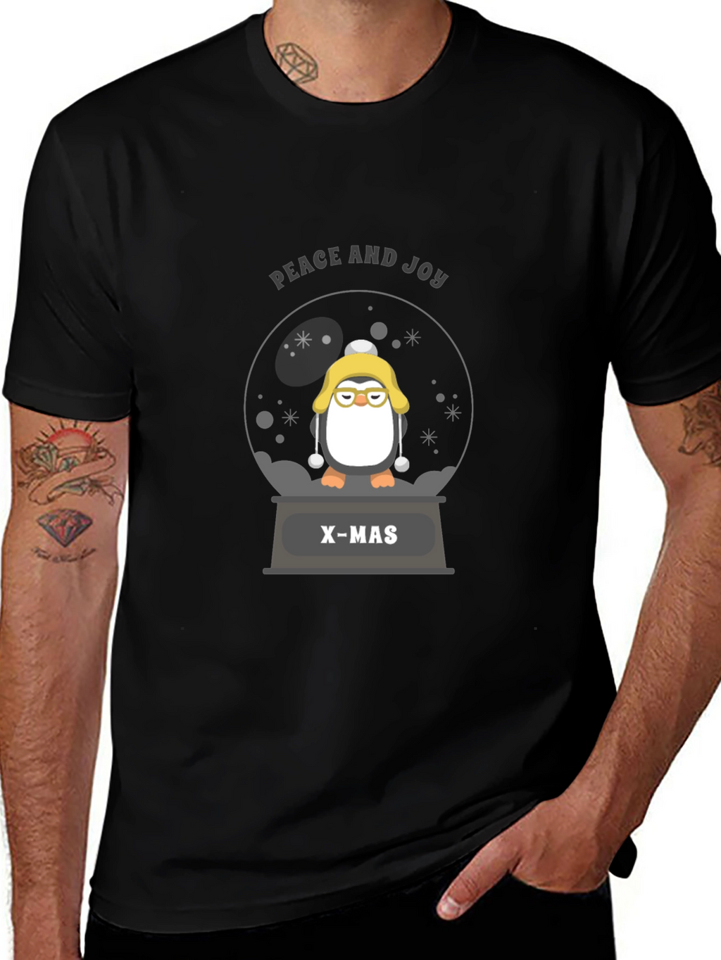Penguin Christmas Snow Globe T-Shirt
