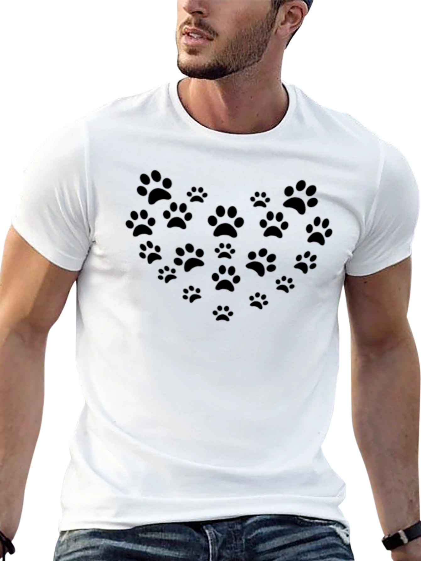 Paw Print Heart T-Shirt - Cute Pet Lover Tee