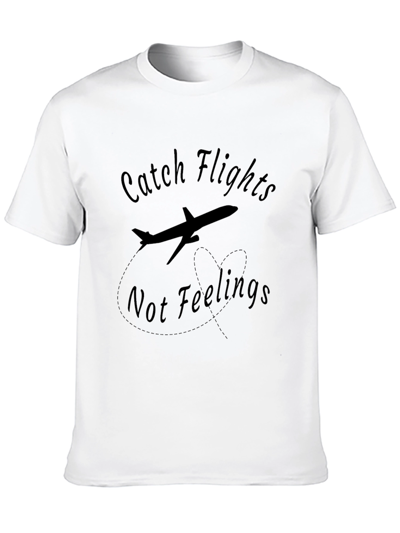 Catch Flights Not Feelings Black Tee