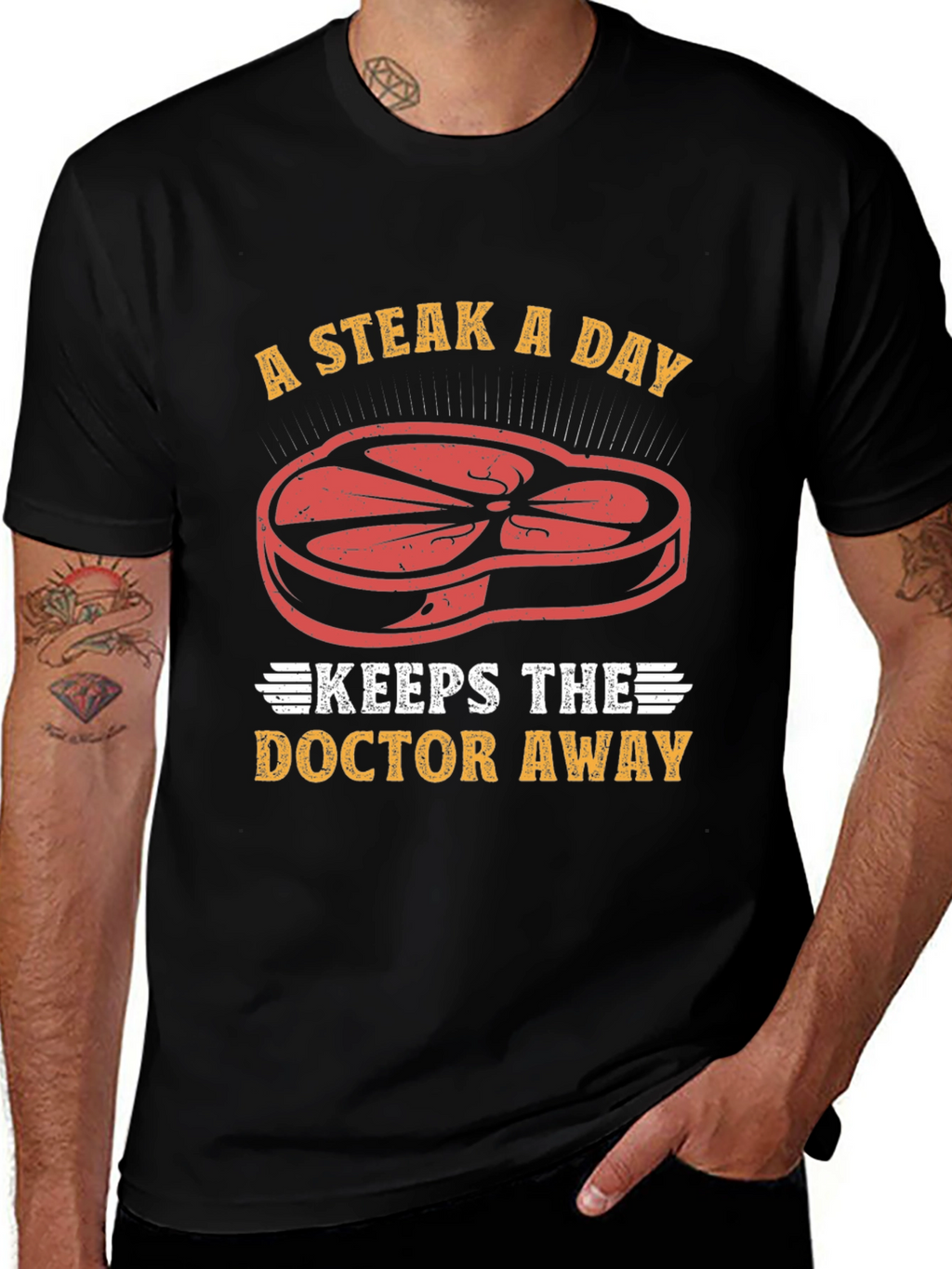 Steak a Day T-Shirt - Funny Meat Lover Tee