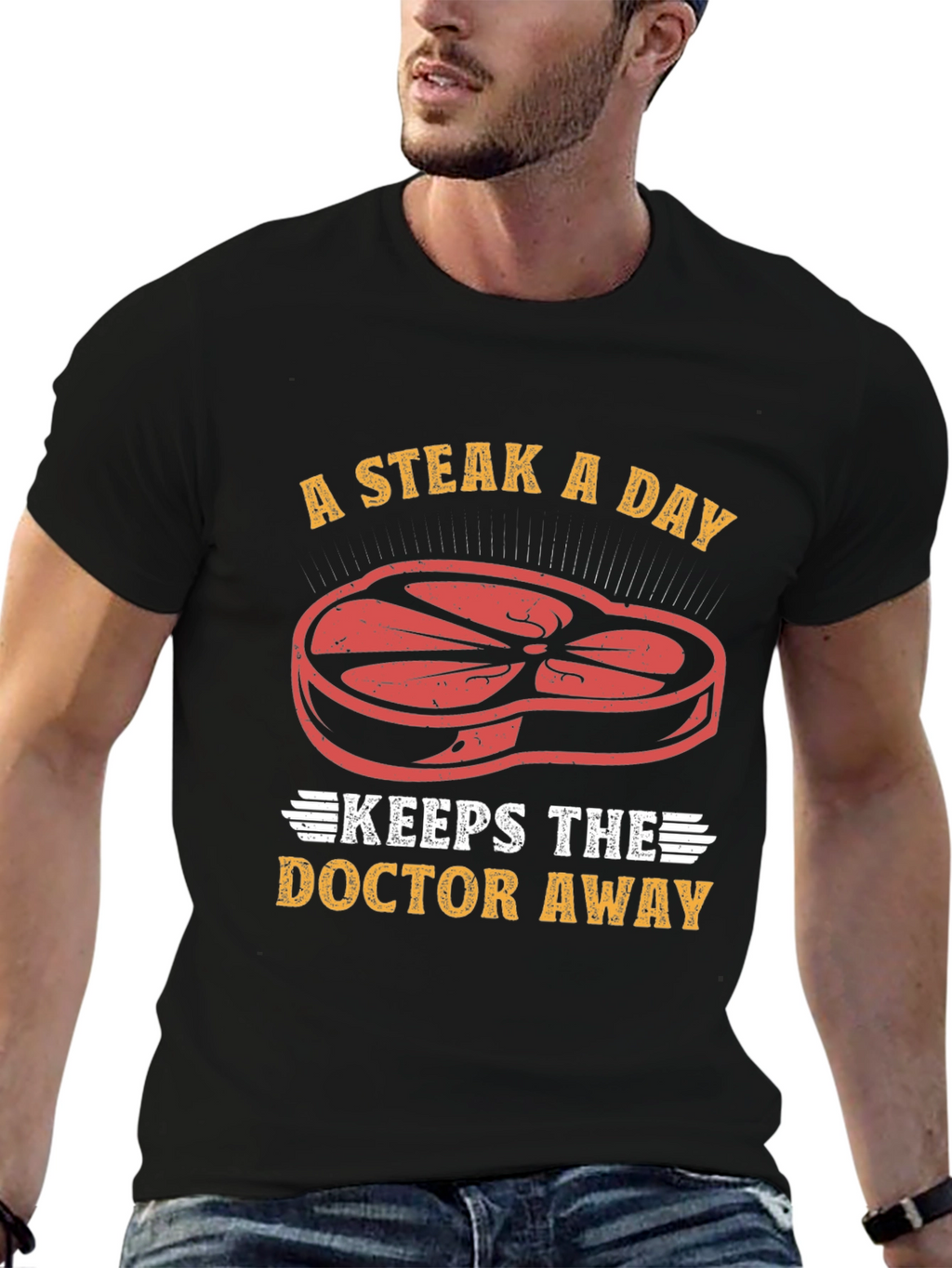 Steak a Day T-Shirt - Funny Meat Lover Tee